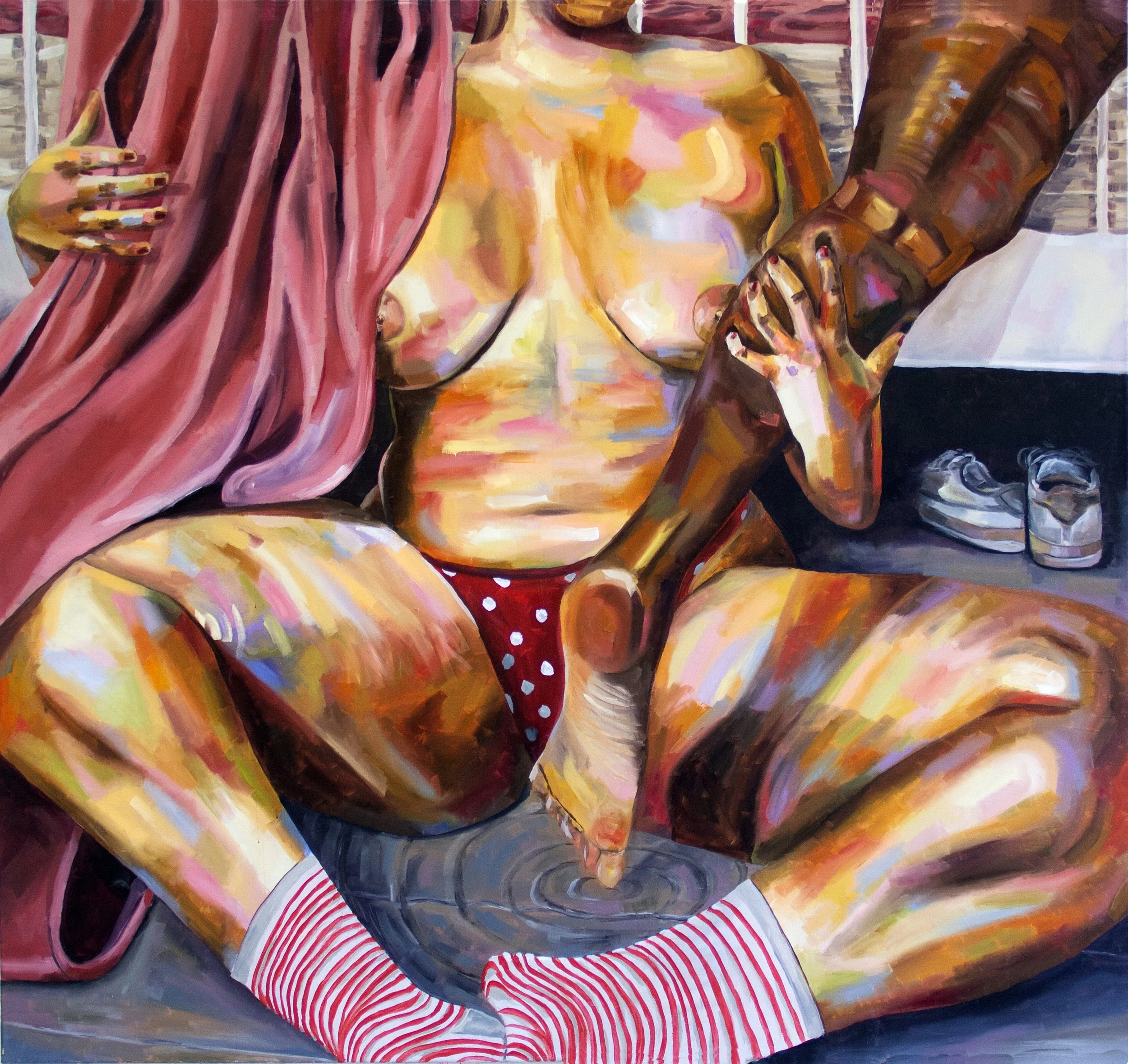 Take a Dip | 150cm x 140cm, Oil on canvas, 2025