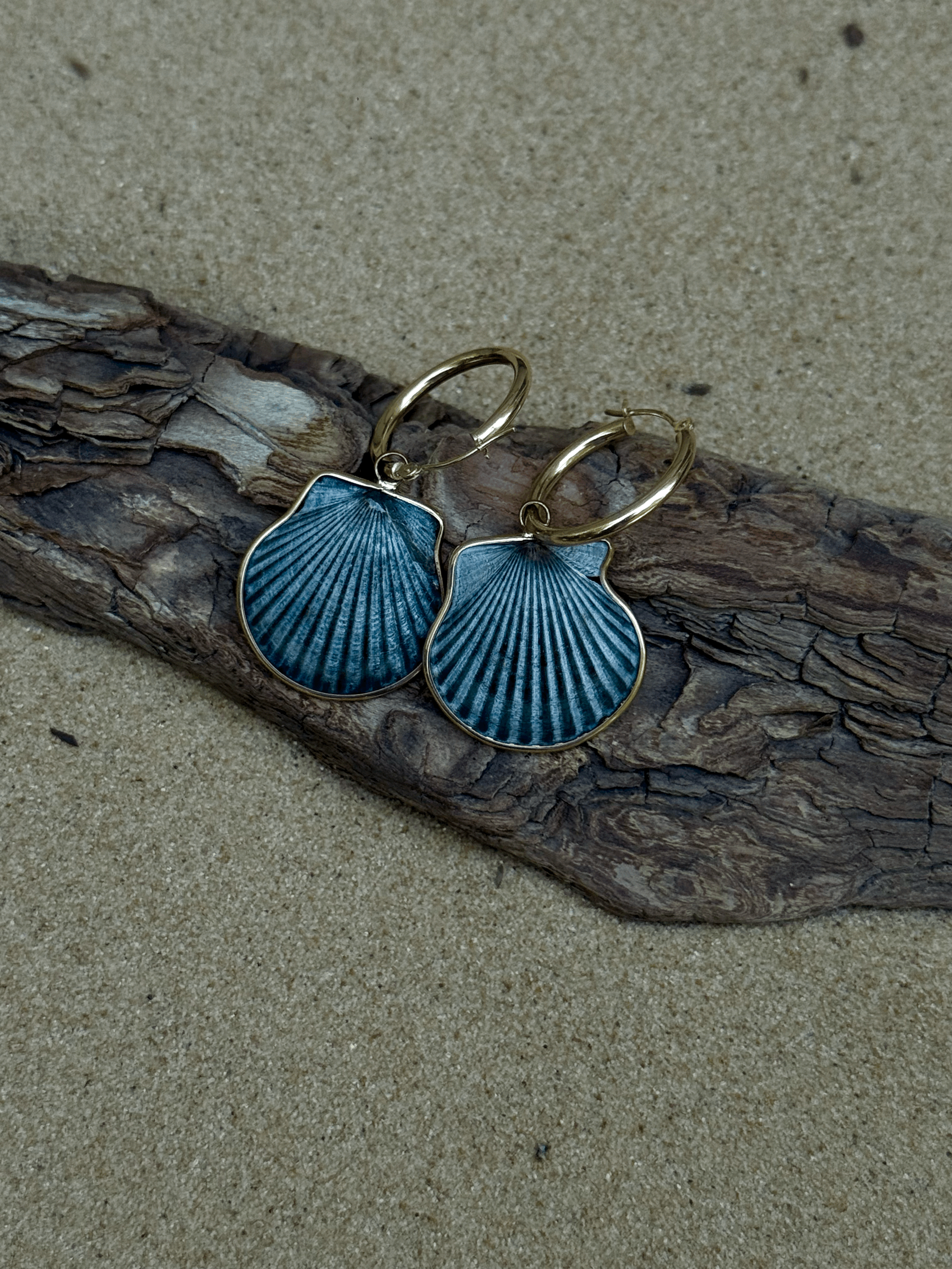 Gold Shell Hoops