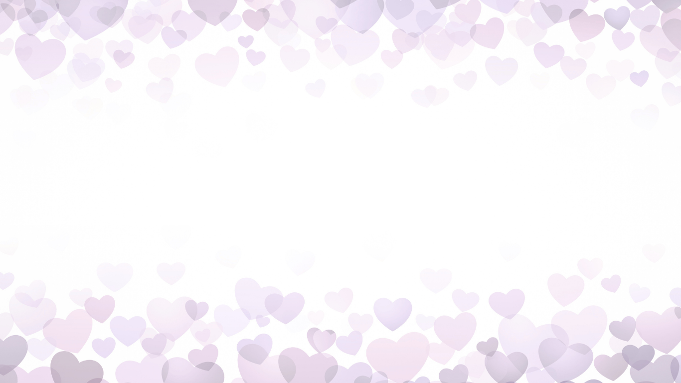 Purple hearts on white background
