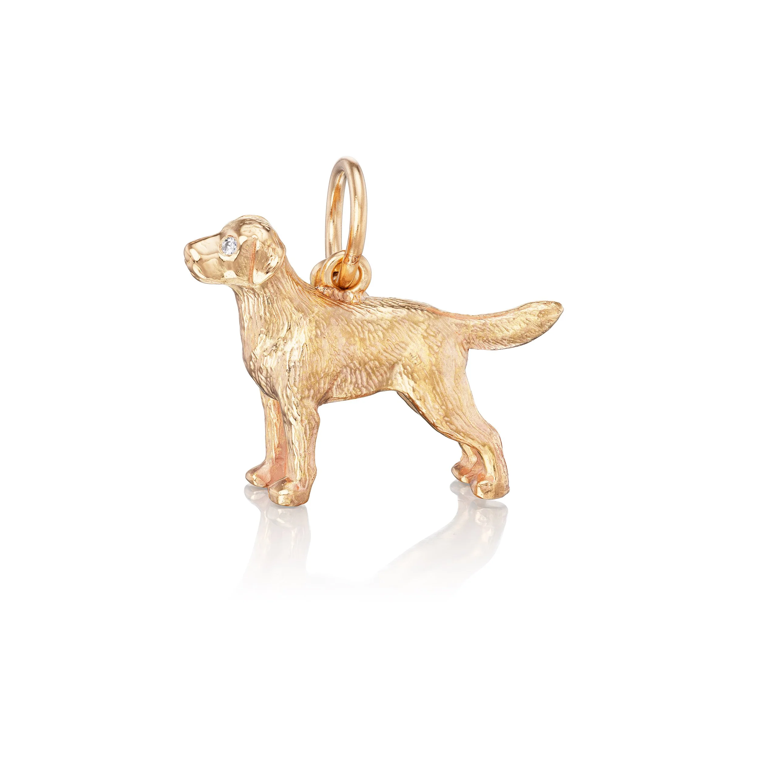 Labrador Retriever pendant in 18k gold, left view