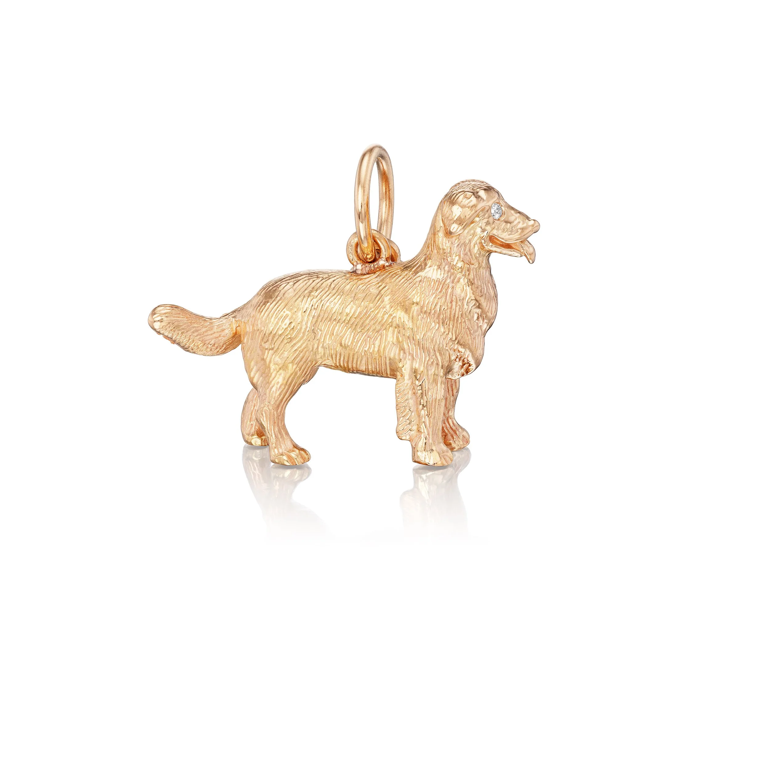 Australian Shepherd pendant in 18k gold, right view