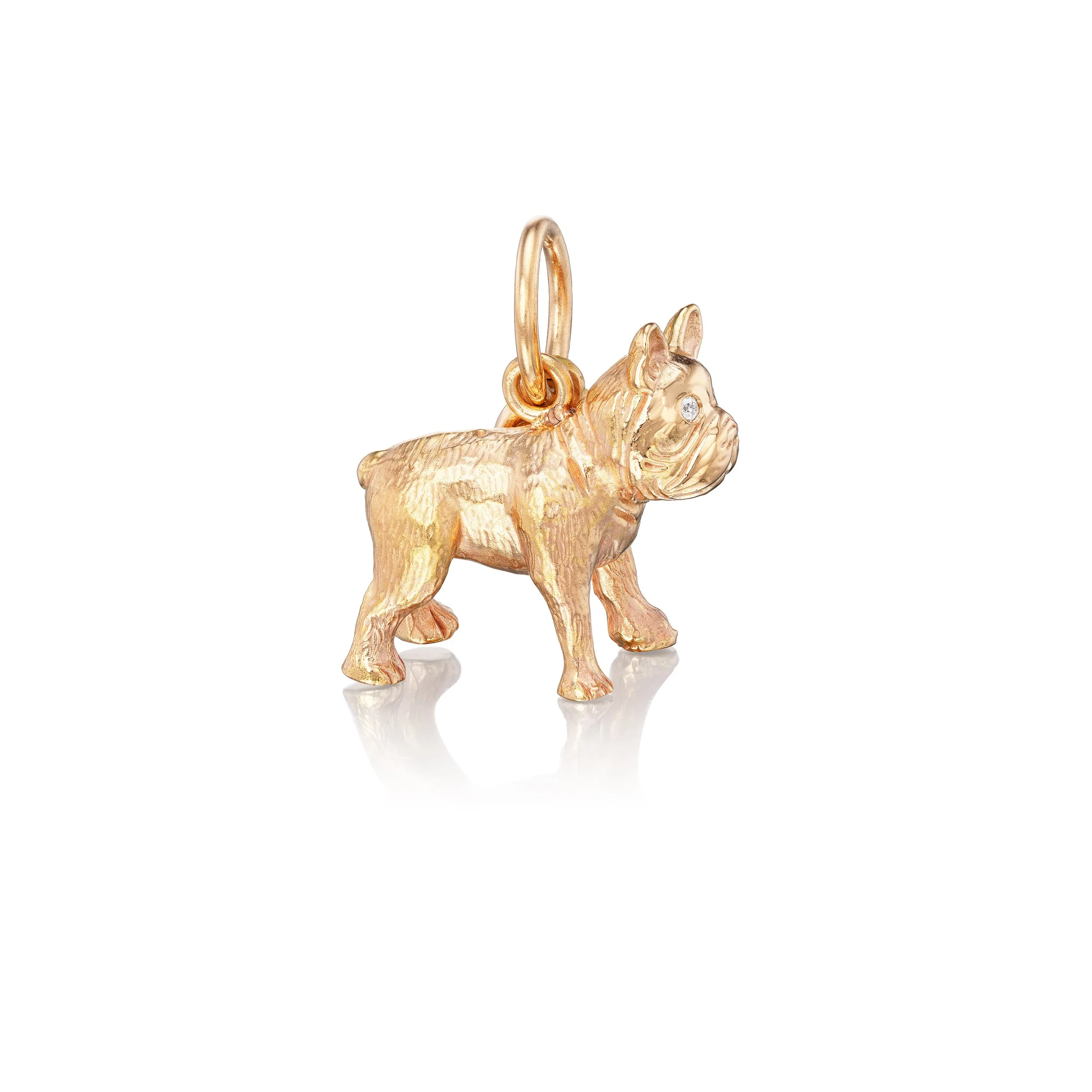 French Bulldog pendant in 18k gold, right view