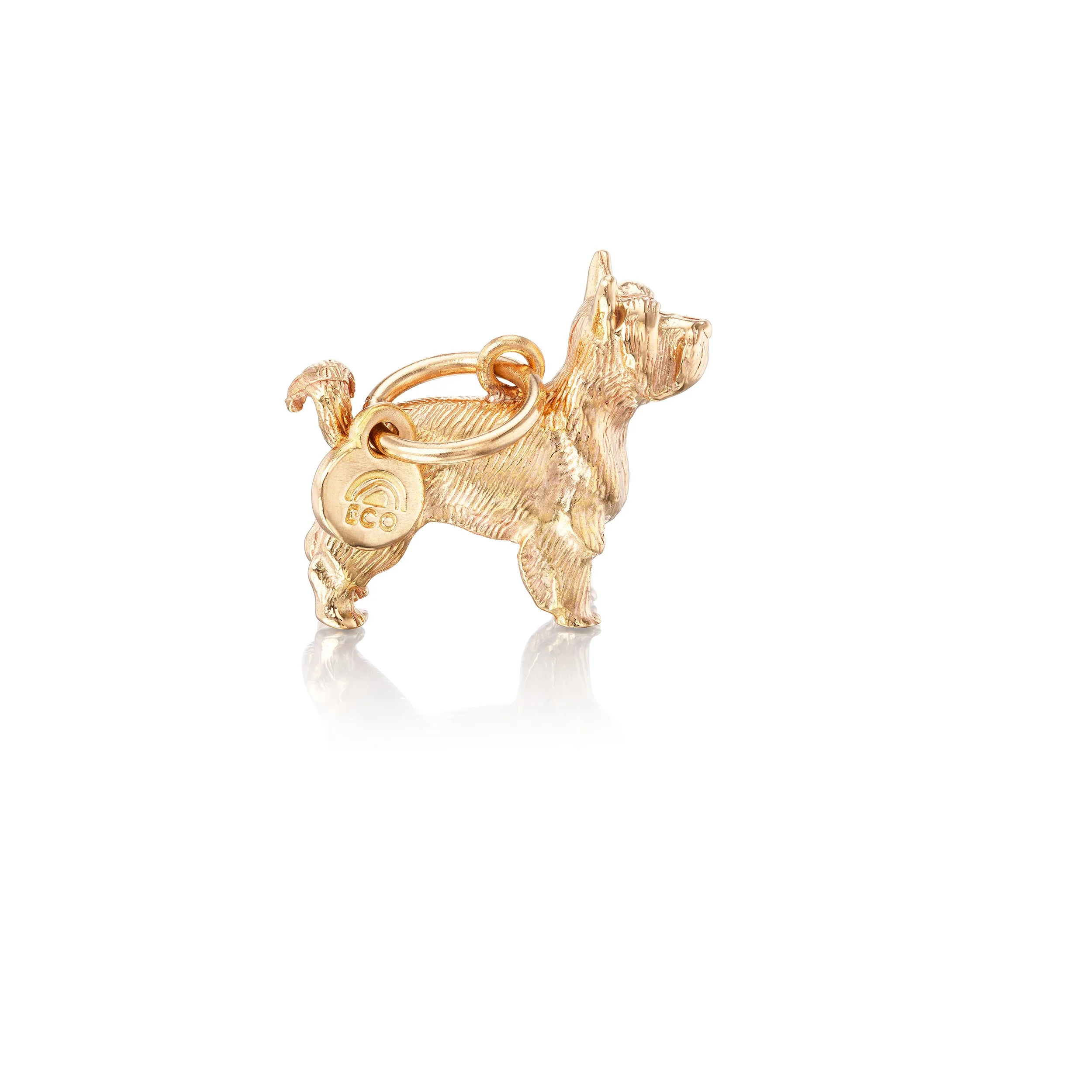 Yorkshire Terrier pendant in 18k gold, right view
