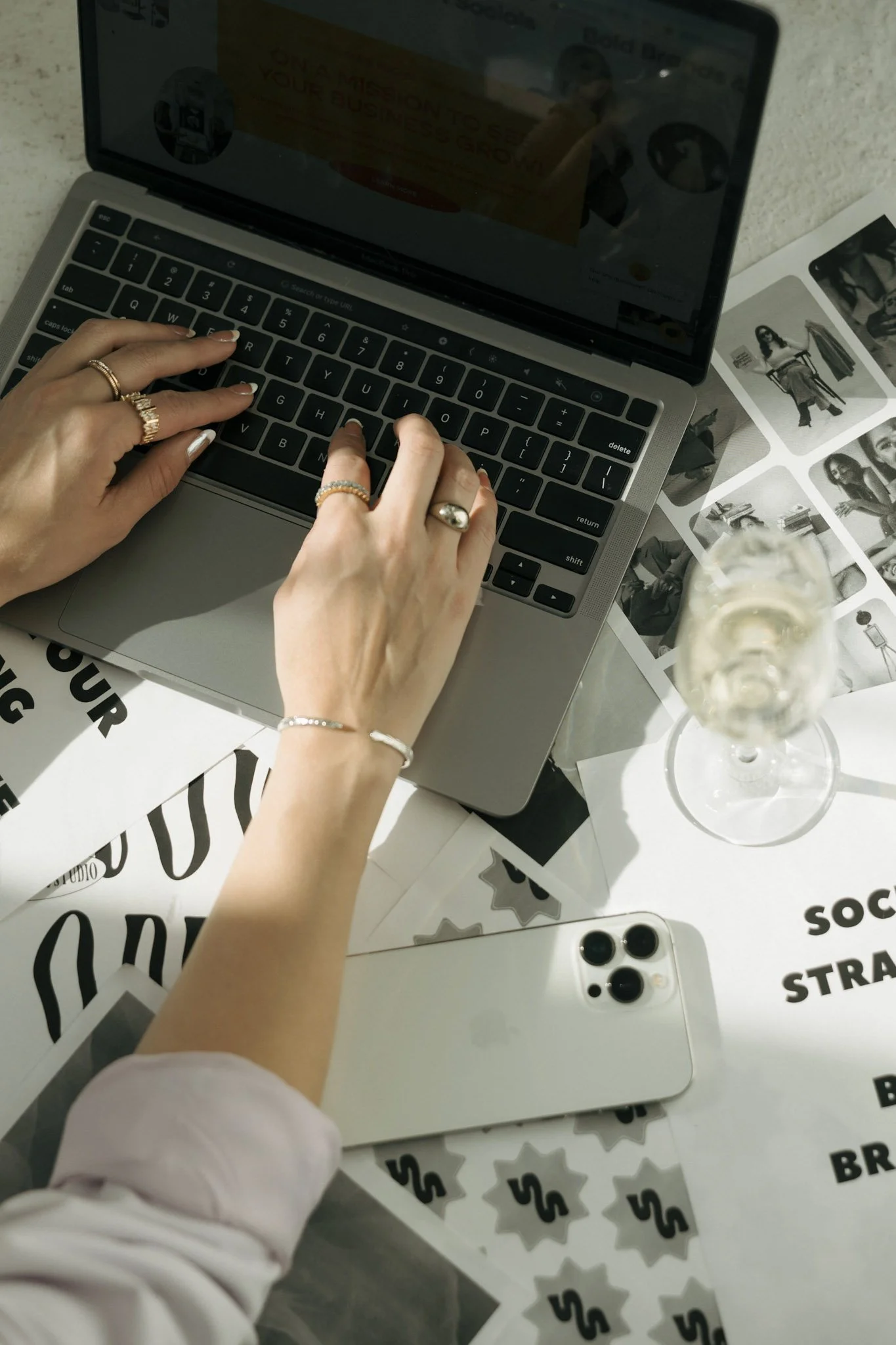 Working on LinkedIn profile optimization and personal brand messaging revisions at workspace