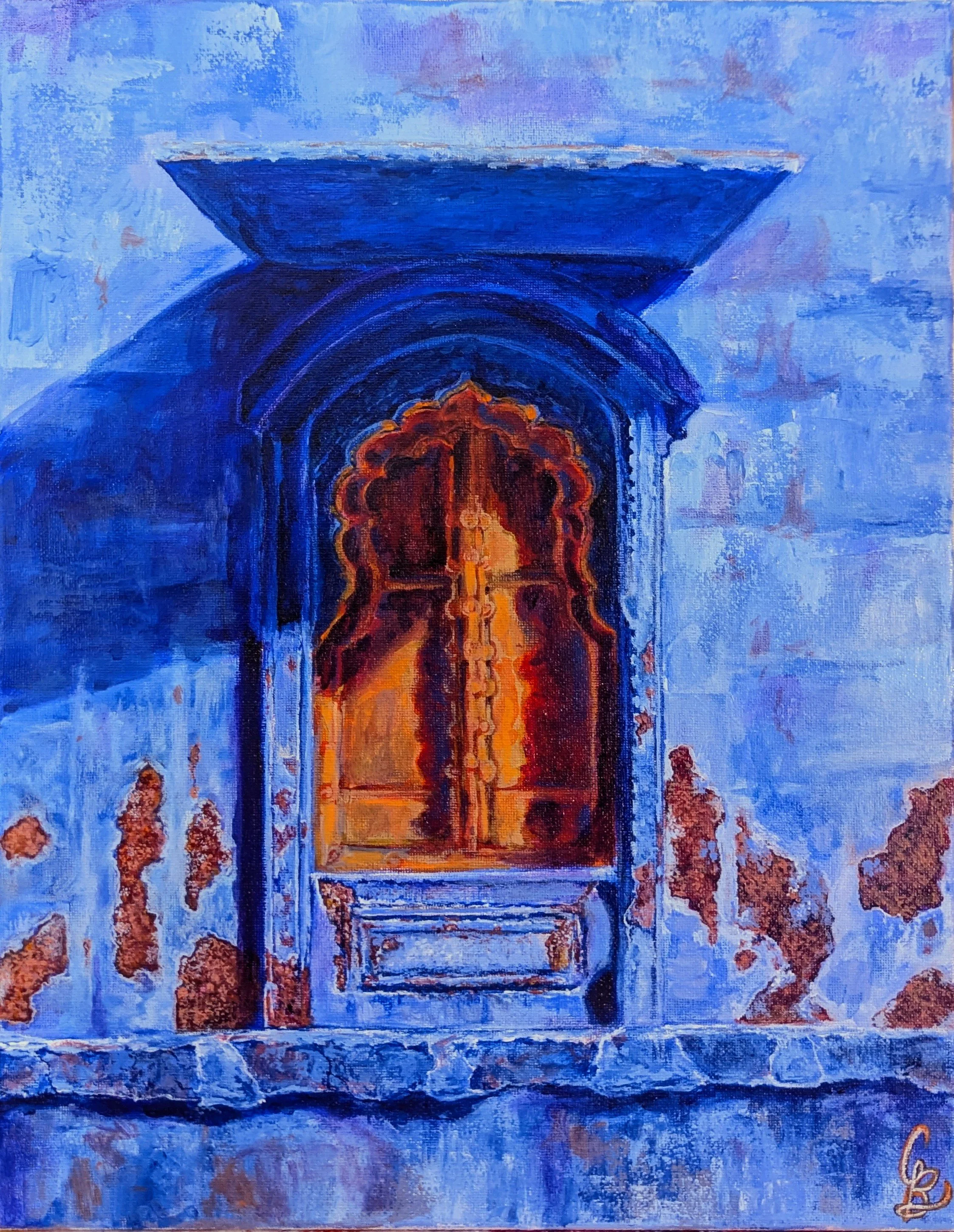 Jodhpur Blue, acrylic, 12in x 16in, 2026