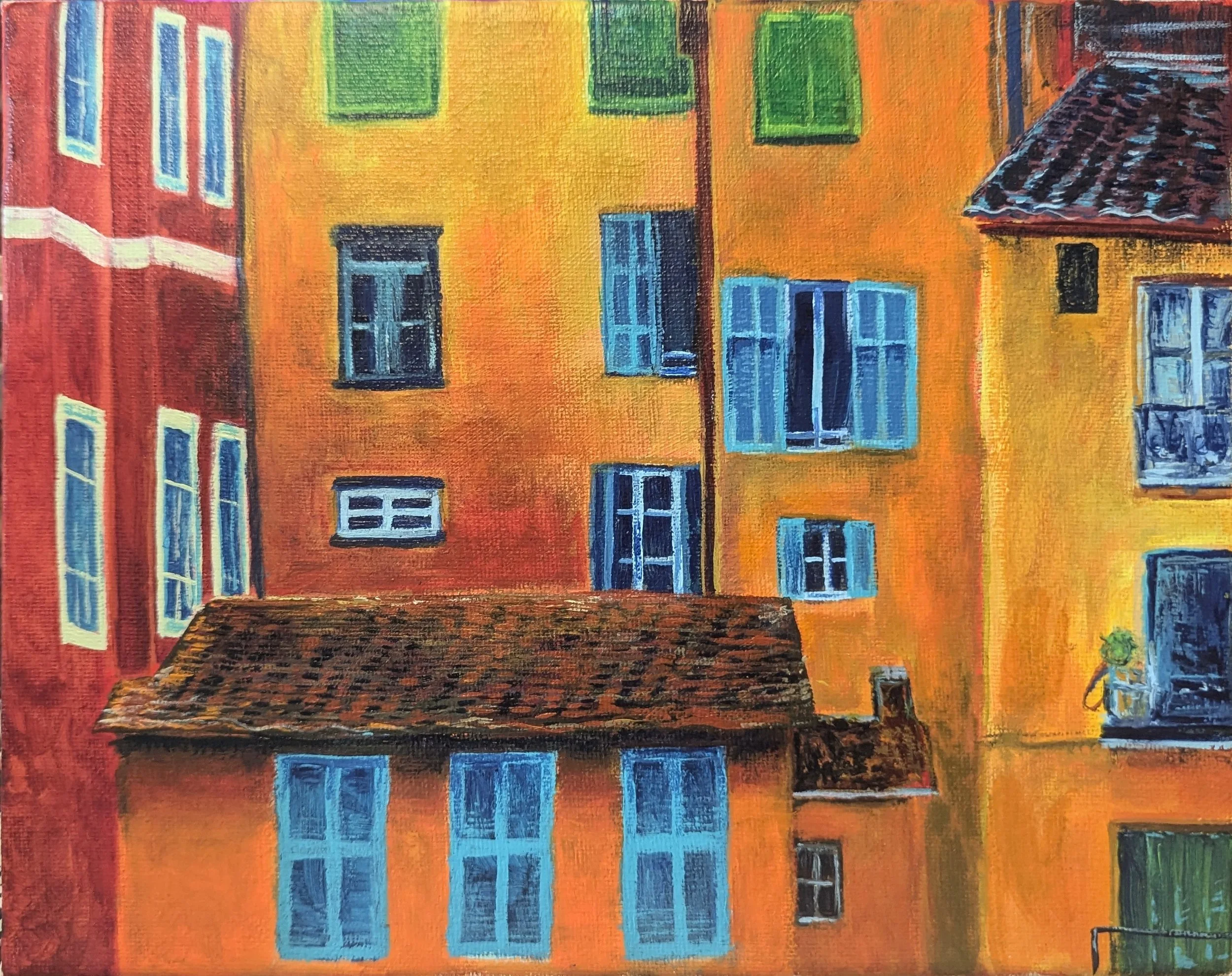 Menton, France, 8in x 10in, acrylic on canvas, 2026