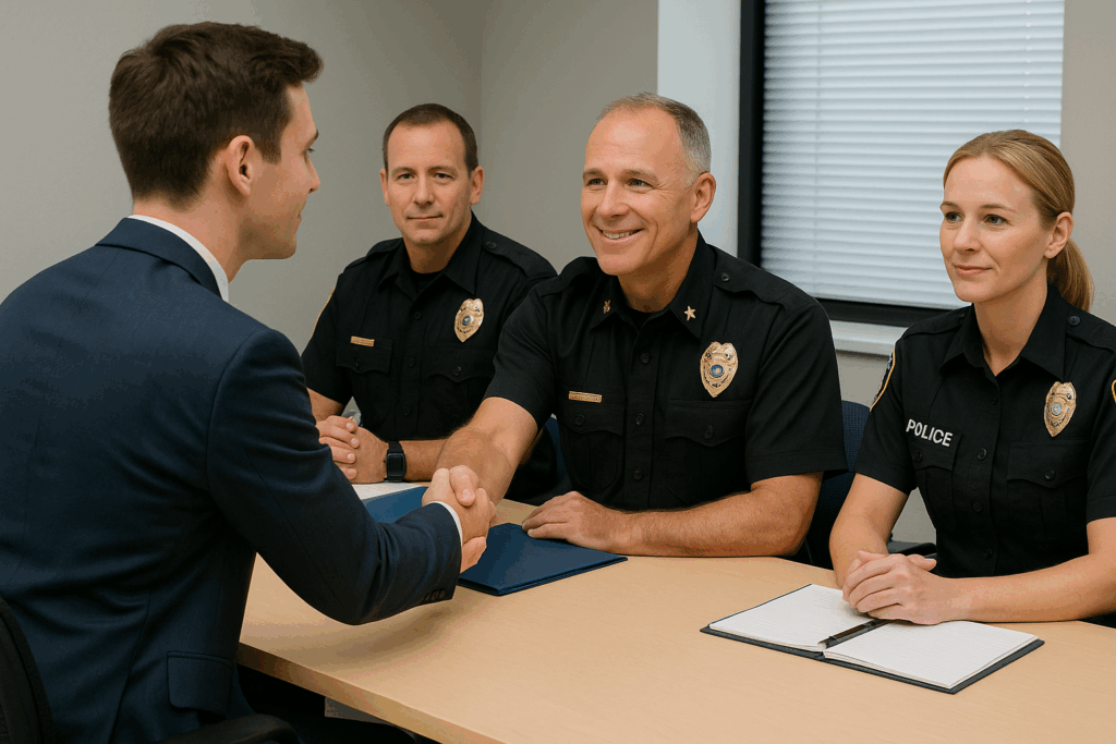 police officer candidate before oral board