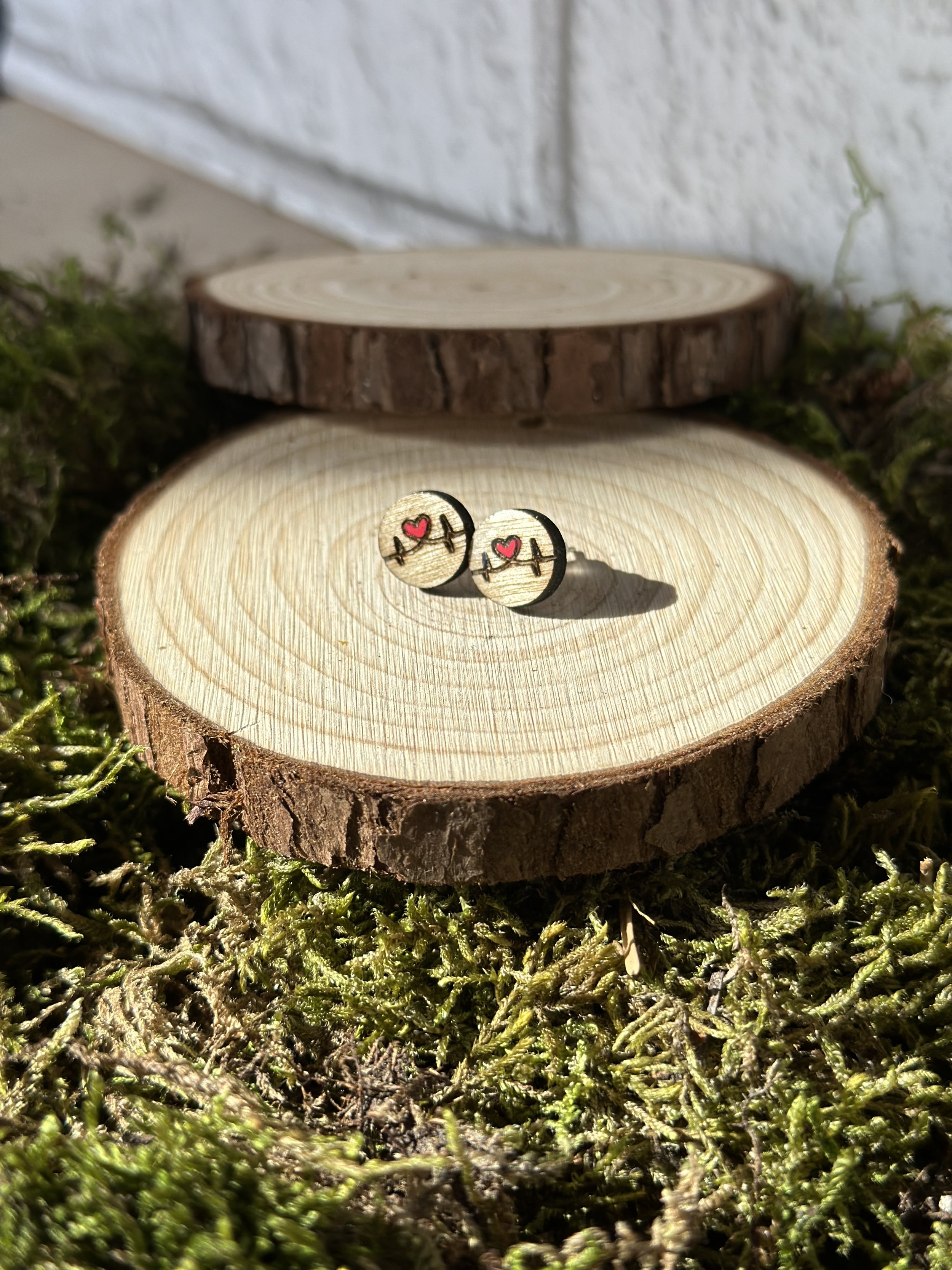 Heart Beat Stud Earrings
