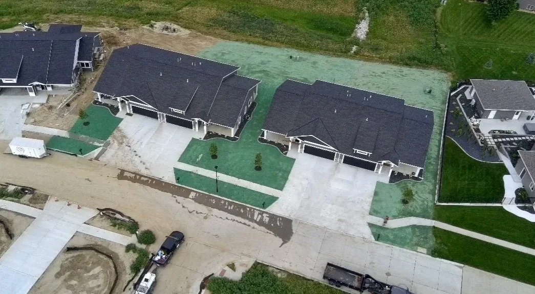 Hydroseeding in Norfolk NE on newly graded residential lawns