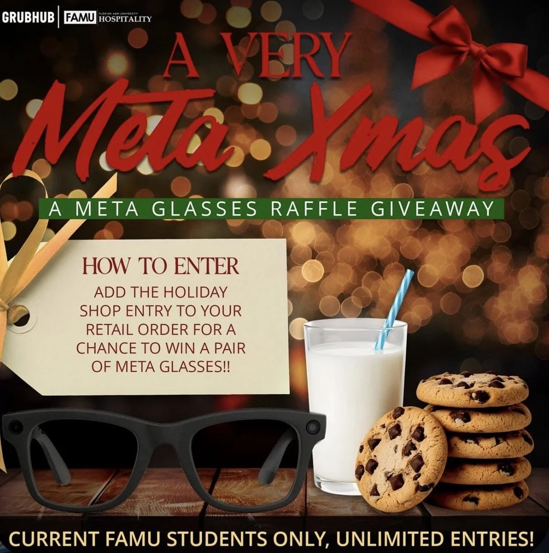 Curated a Meta glasses giveaway campaign in partnership with Grubhub for the holiday season. I led the campaign execution, while my digital marketing intern designed the promotional graphics.