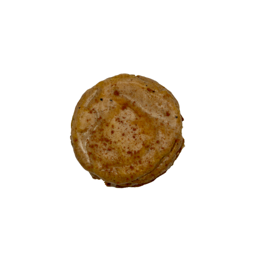 Cookie with cinnamon-chai-chased frosting.