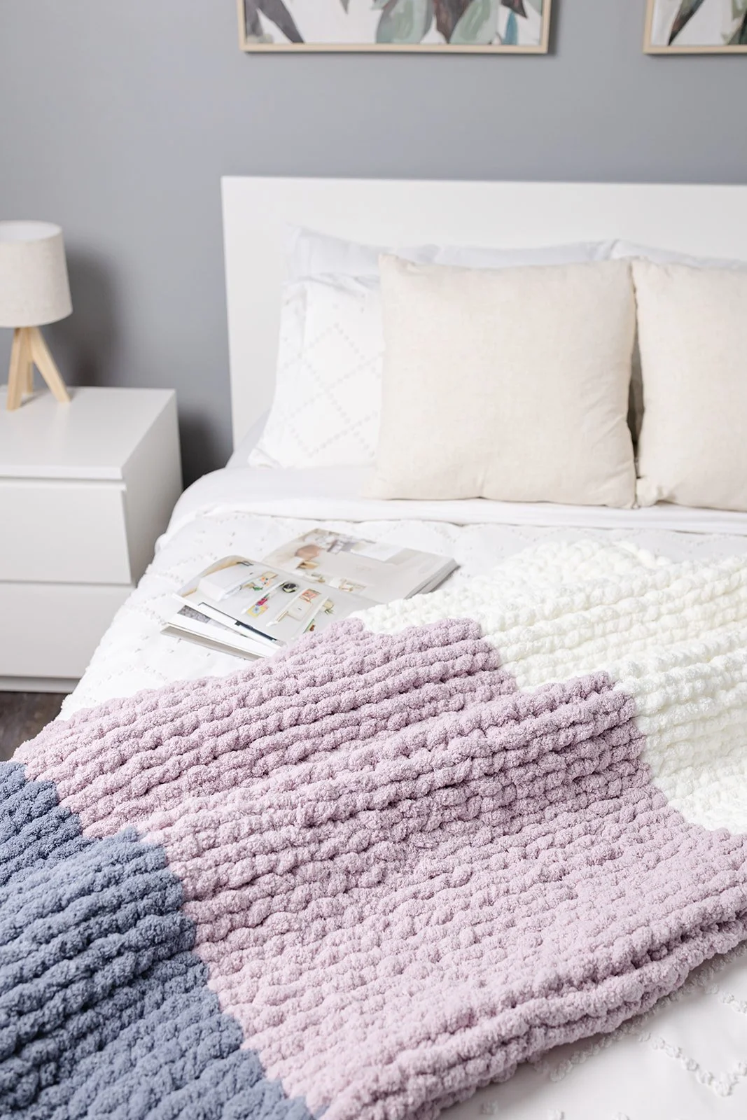Close-up texture of The Dini chunky chenille knit throw blanket
