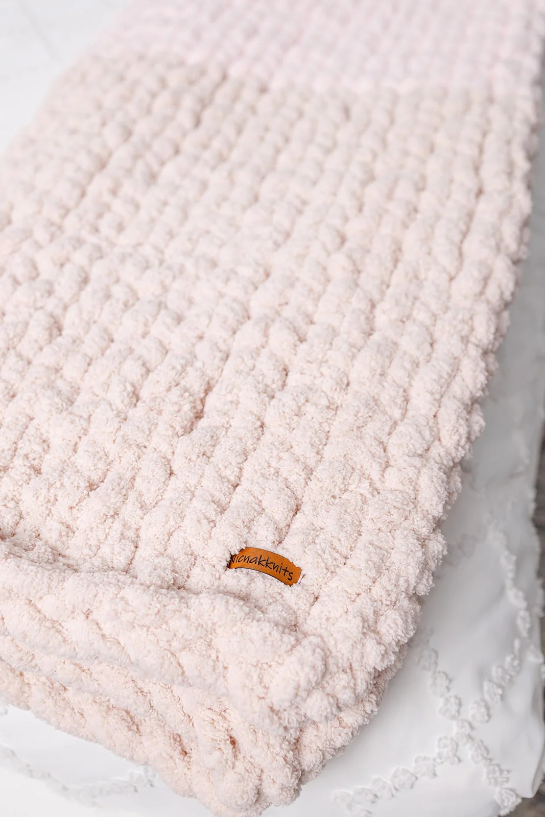 Handmade chunky knit chenille blanket made in Canada — The Nichole
