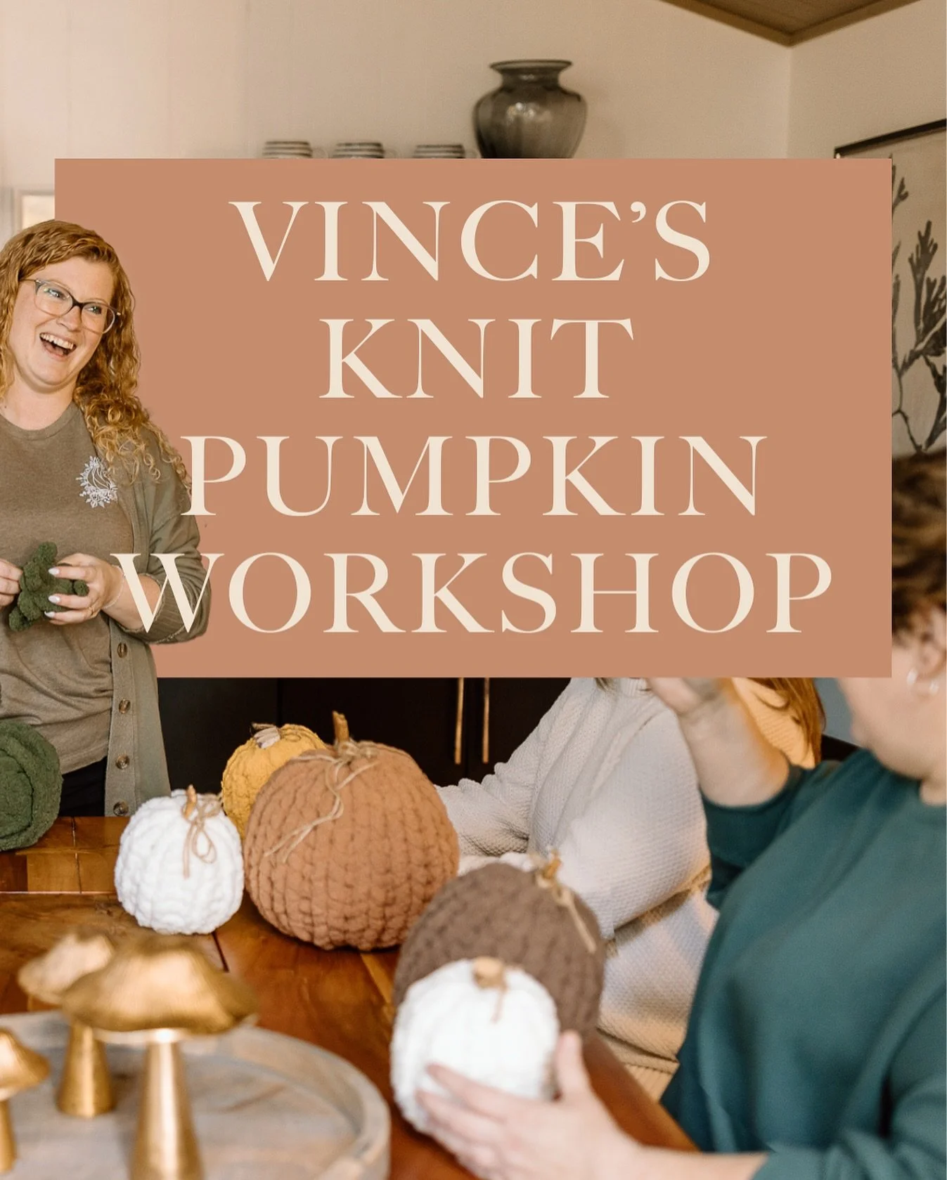 Ready to get cozy and creative? 🎃🍂

Join me at Vince&rsquo;s Market in their beautiful community space on October 3rd, 6:30-8:30 PM for a Knit Pumpkin Workshop! 

We&rsquo;ll be making a set of three chunky hand-knit pumpkins (small, medium, large)