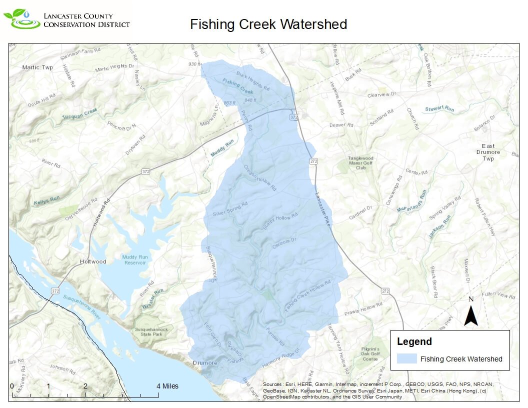 Map of Fishing Creek Watershed