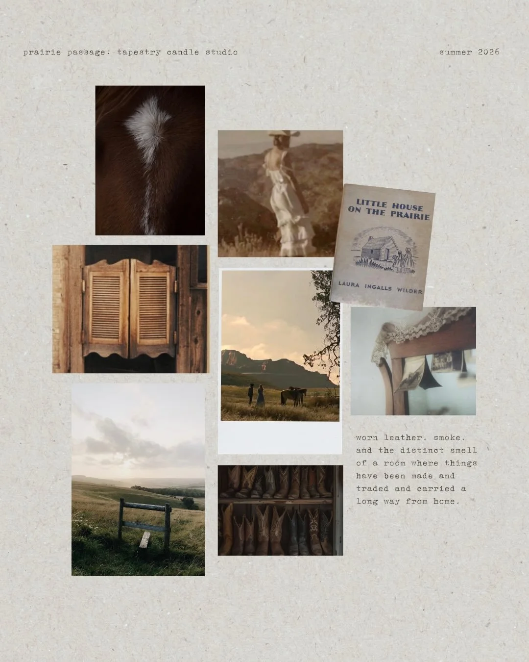small observations collected in service of the story. ✨

prairie passage is the first collection i&rsquo;ve created that has felt truly immersive. not simply a place to imagine, but a world shaped by history, landscape, art, and the women and people 