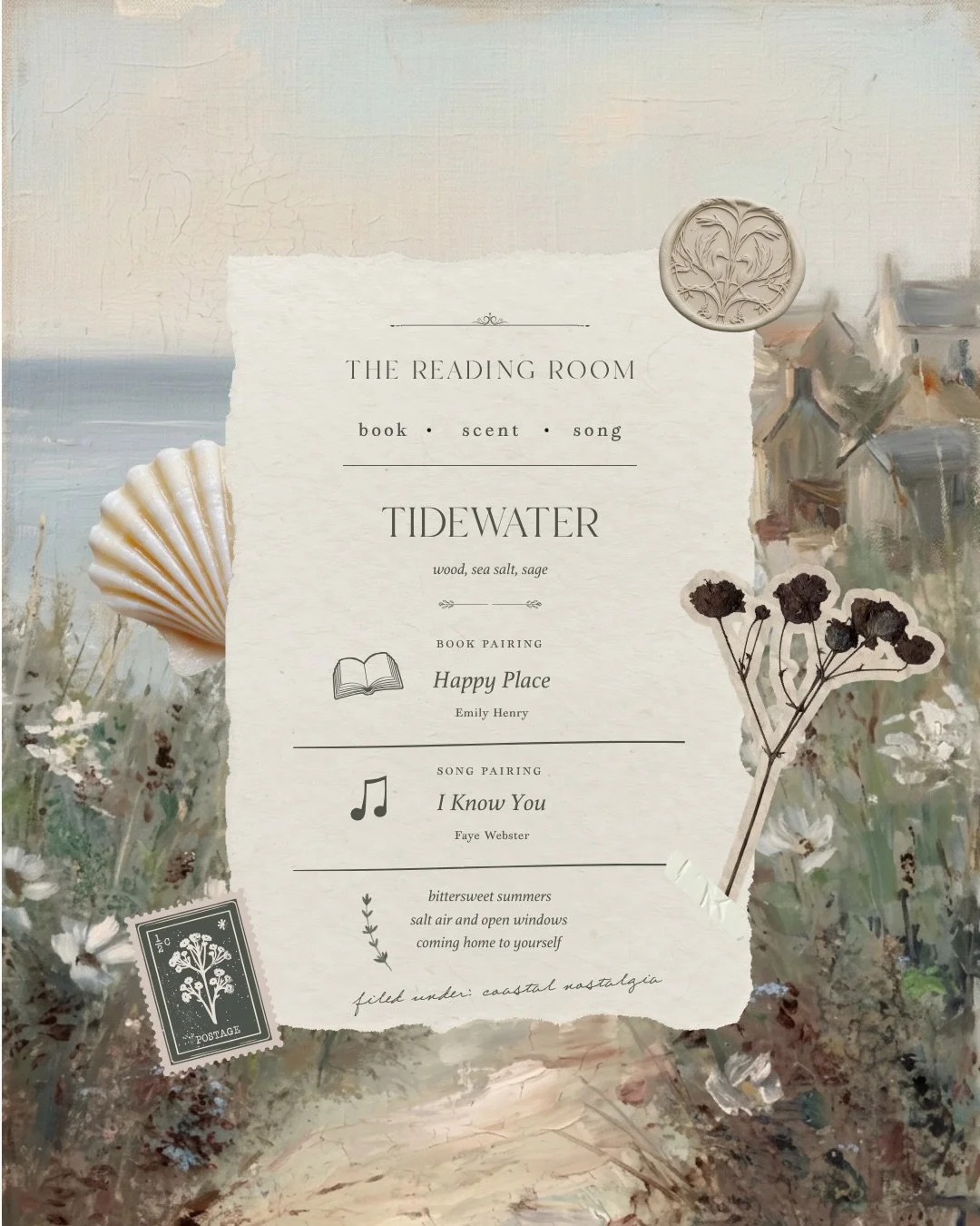 It&rsquo;s a scorcher out there today, so we&rsquo;re just going to pretend we&rsquo;re living our best coastal Nancy Meyers life, m&rsquo;kay? &hellip;

Today&rsquo;s Reading Room pairing is Tidewater with Happy Place by Emily Henry. 🌊

I read this