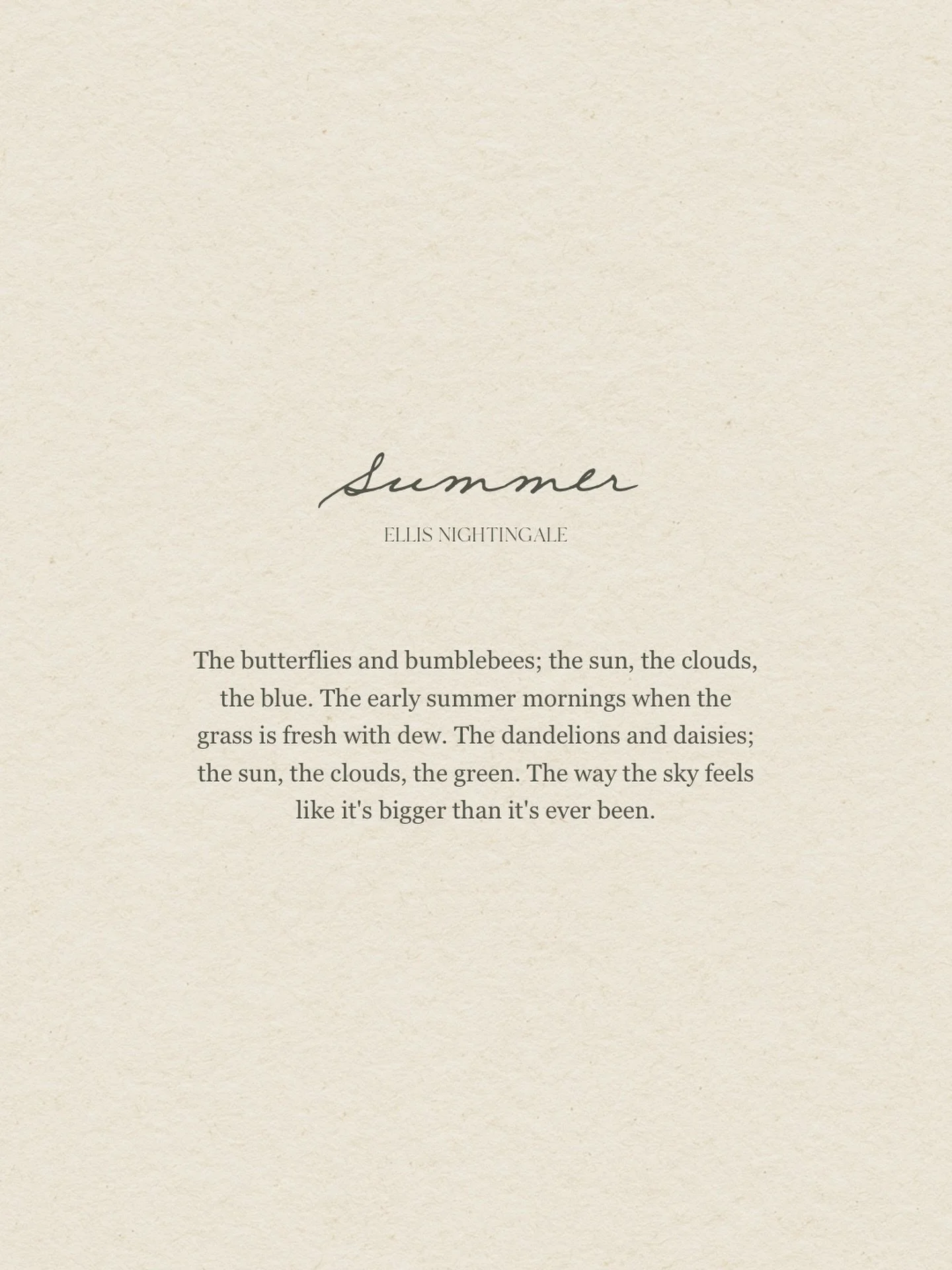 And lest we forget those magical fireflies that make even an ordinary summer evening feel like something out of a storybook. 🧚

As I prepare for the week ahead, I found this little poem and thought it was too beautiful not to share.

Happy Sunday Re