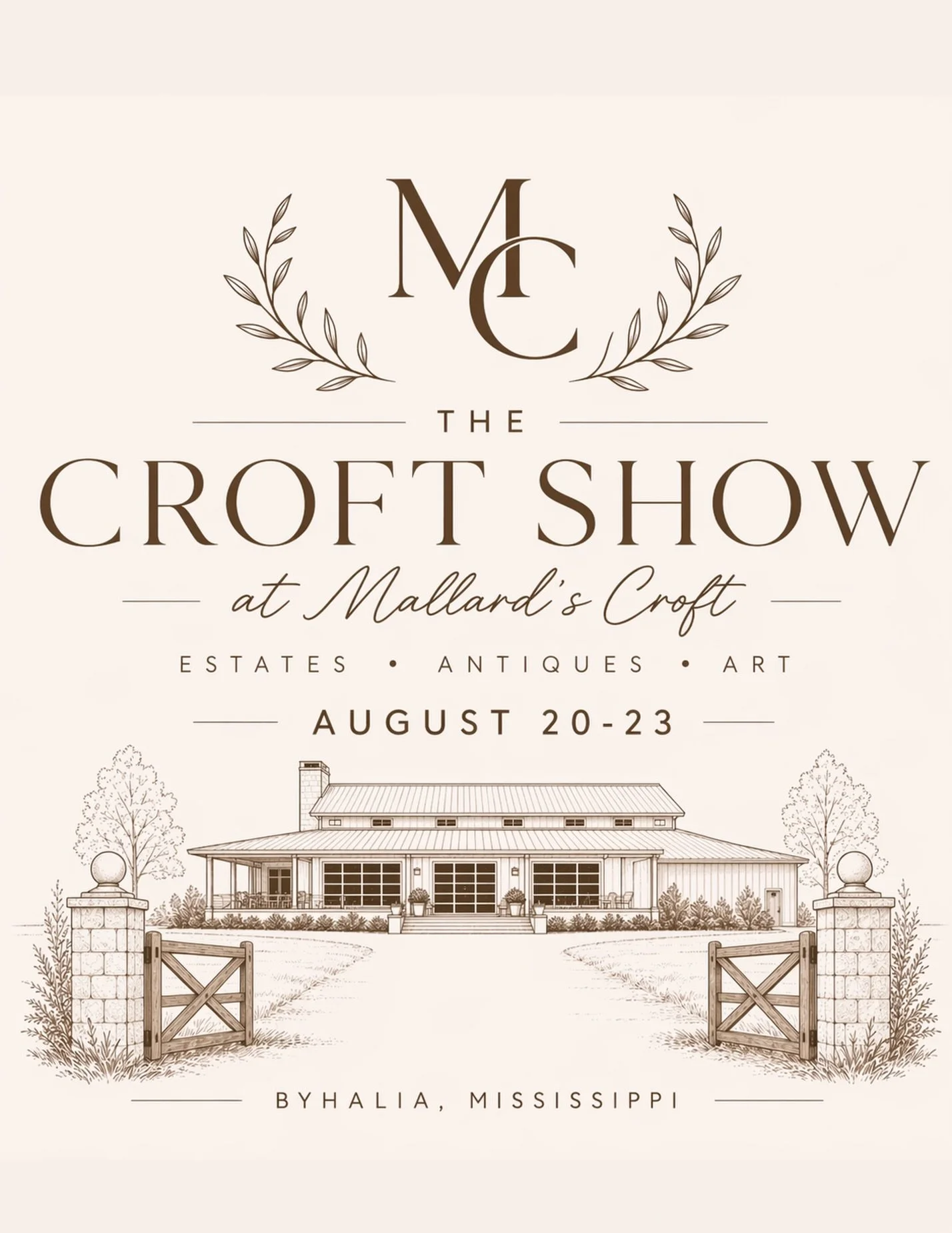 we are officially a few days out from the Croft Show&hellip;.

 and I can&rsquo;t believe we are going to have our own little piece of Round Top-esque charm right here near Memphis in Byhalia Mississippi. It&rsquo;s been so fun watching all the plans