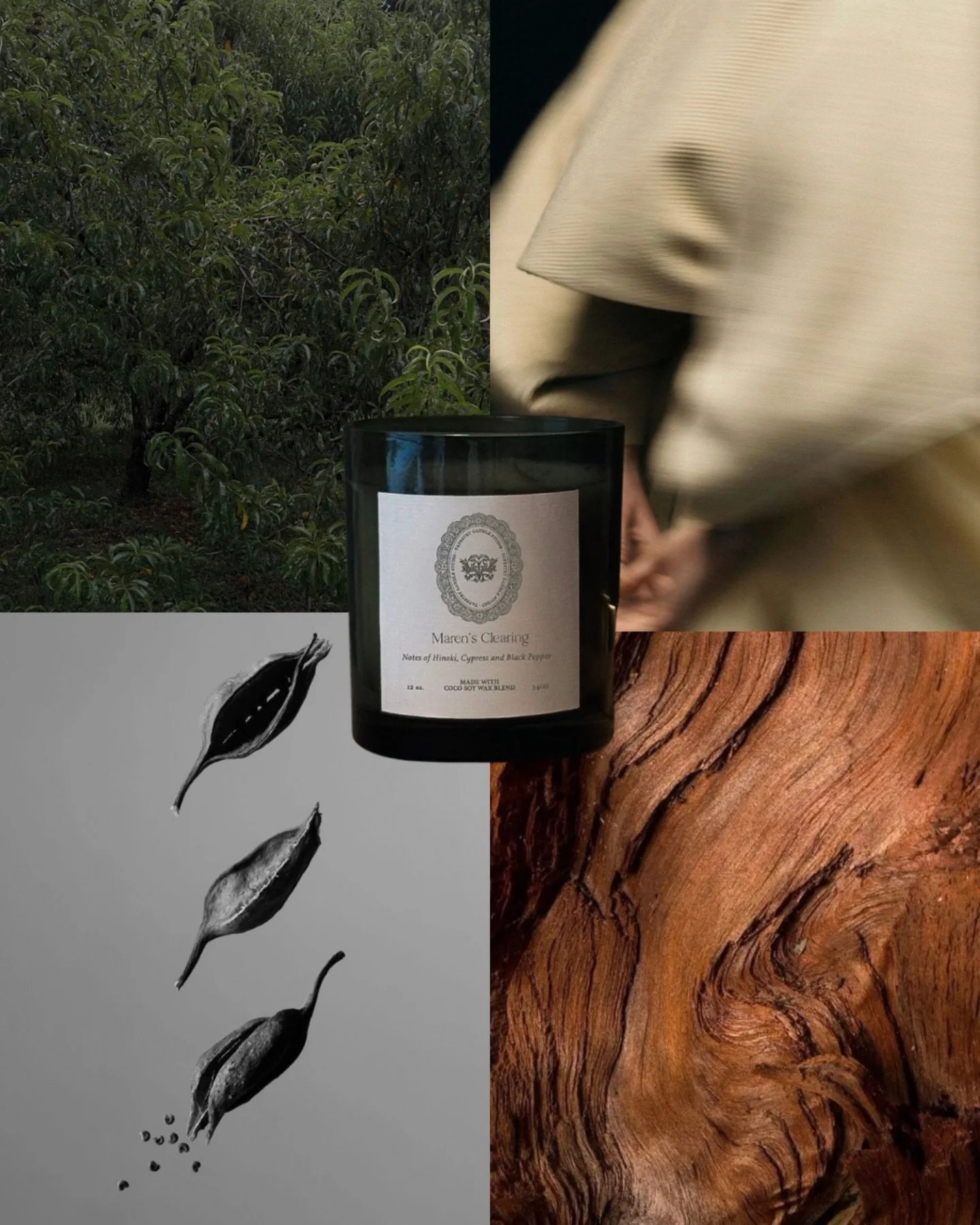 That moment when the trees break open and the whole landscape feels like the deepest exhale. 

Cold air, earth underfoot and cypress trees that seem to stretch for miles. This pacific northwest inspired scent embodies a feeling of coming around the b