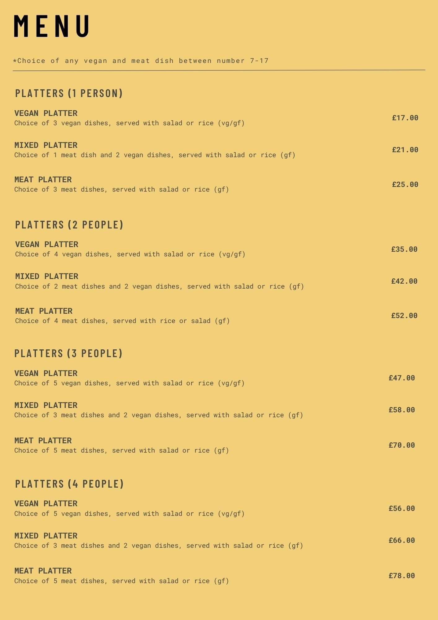 Menu — MASSAWA