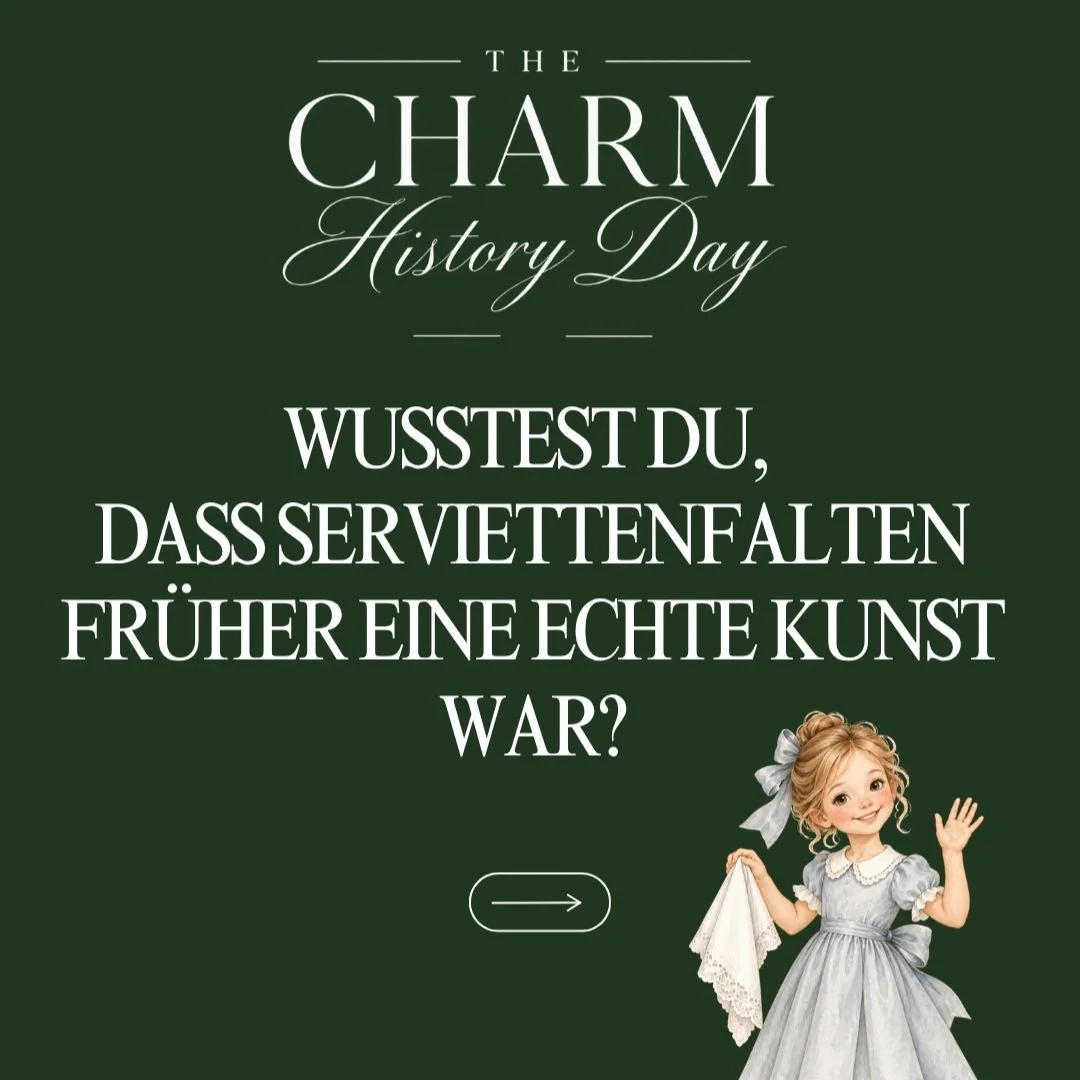 Wusstest du, dass Serviettenfalten fr&uuml;her eine echte Kunst war?

Bei festlichen Tafeln wurden Servietten kunstvoll gefaltet und geh&ouml;rten ganz selbstverst&auml;ndlich zu einer sch&ouml;n gedeckten Tafel.

Heute zeigen wir eine einfache Faltu