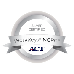 Silver Certified WorkKeys NCRC badge by ACT