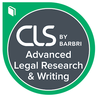 Certificate badge for CLS by BARBRI Advanced Legal Research & Writing.