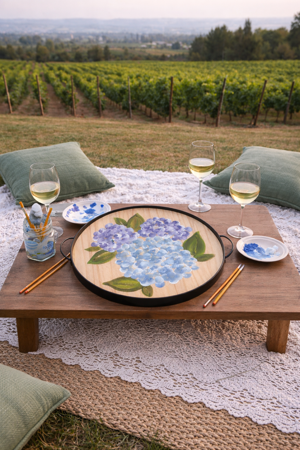 Trays and Rosé: A Creative Day in the Vines