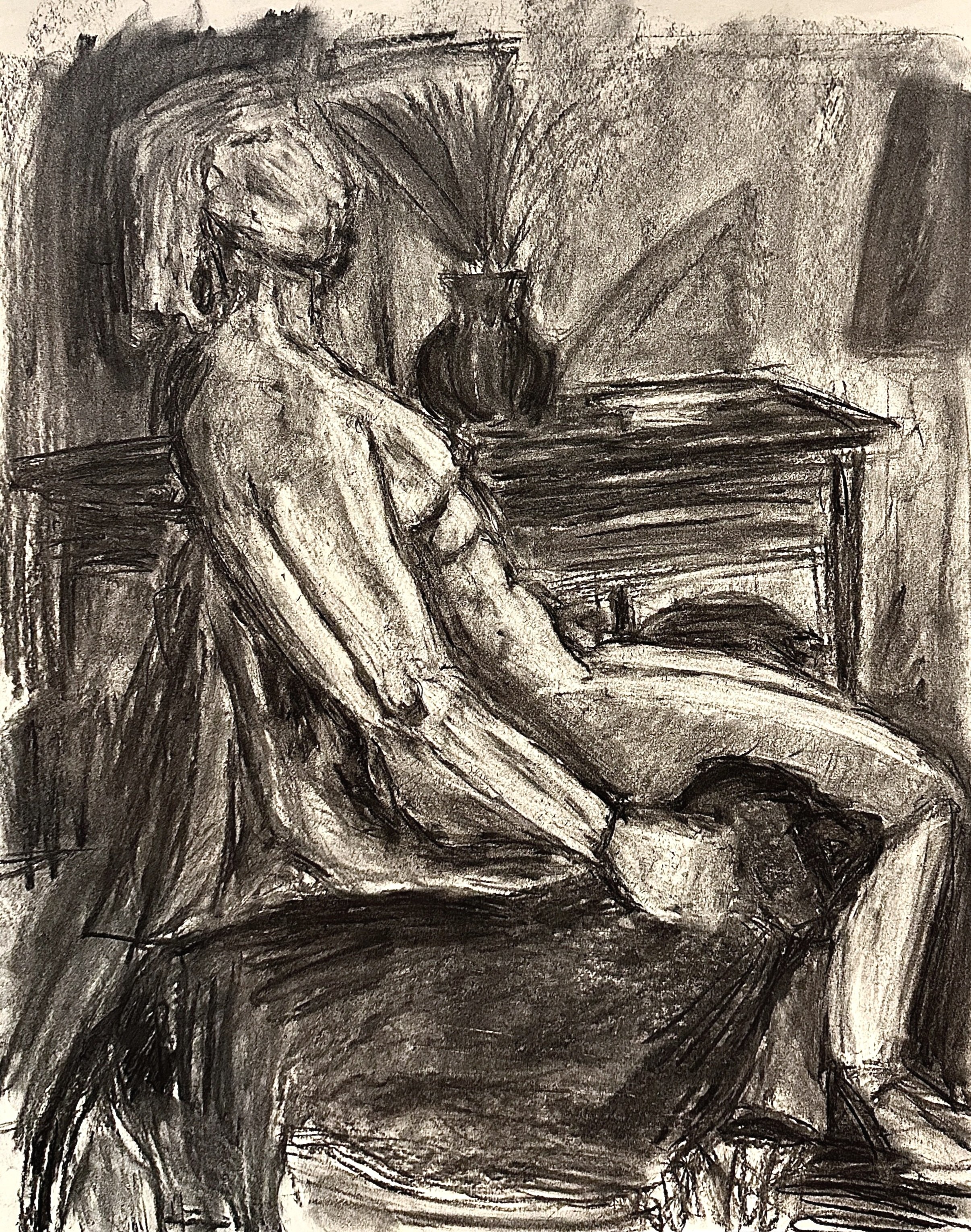 Charcoal, Life Drawing 2024