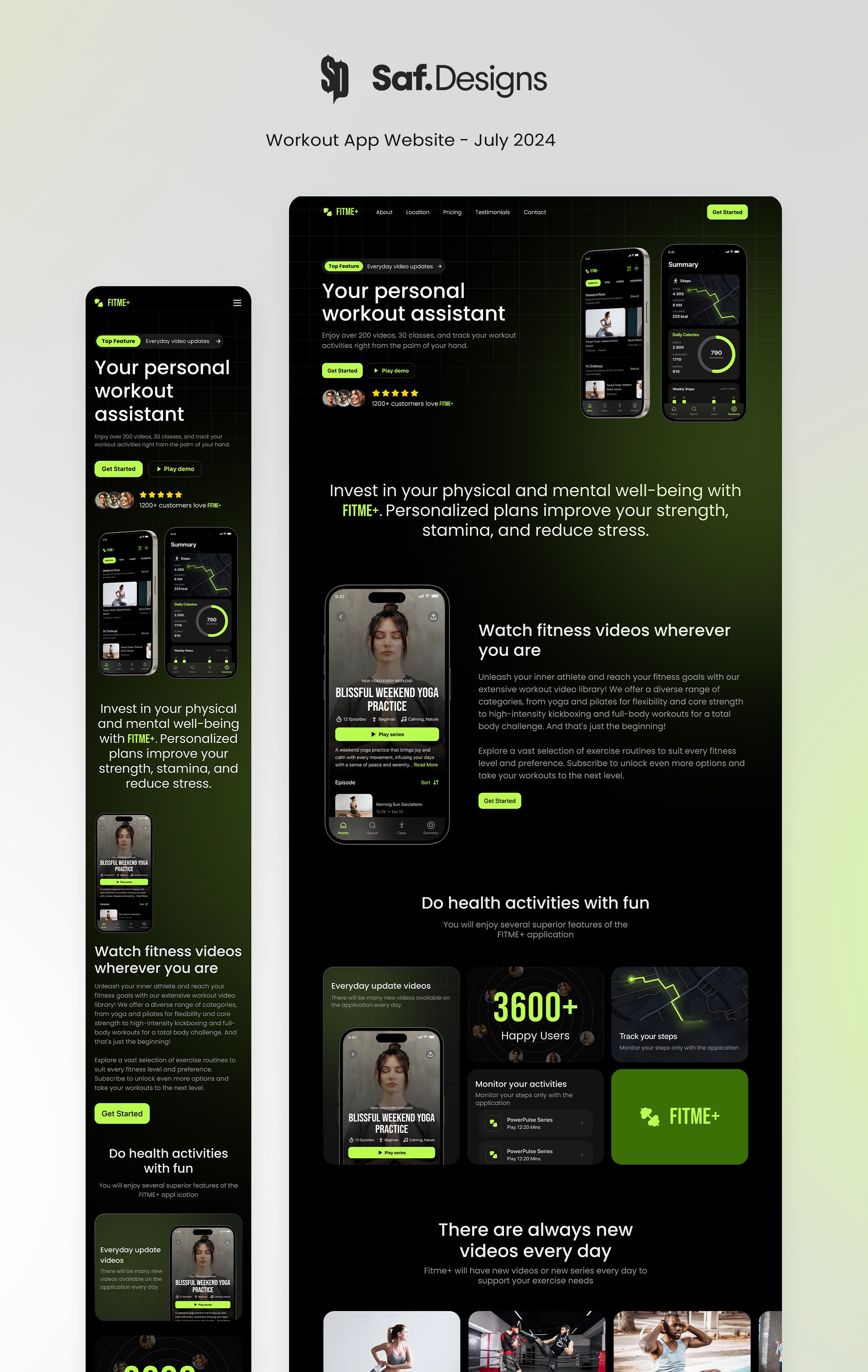 Fitness Website Design Designer