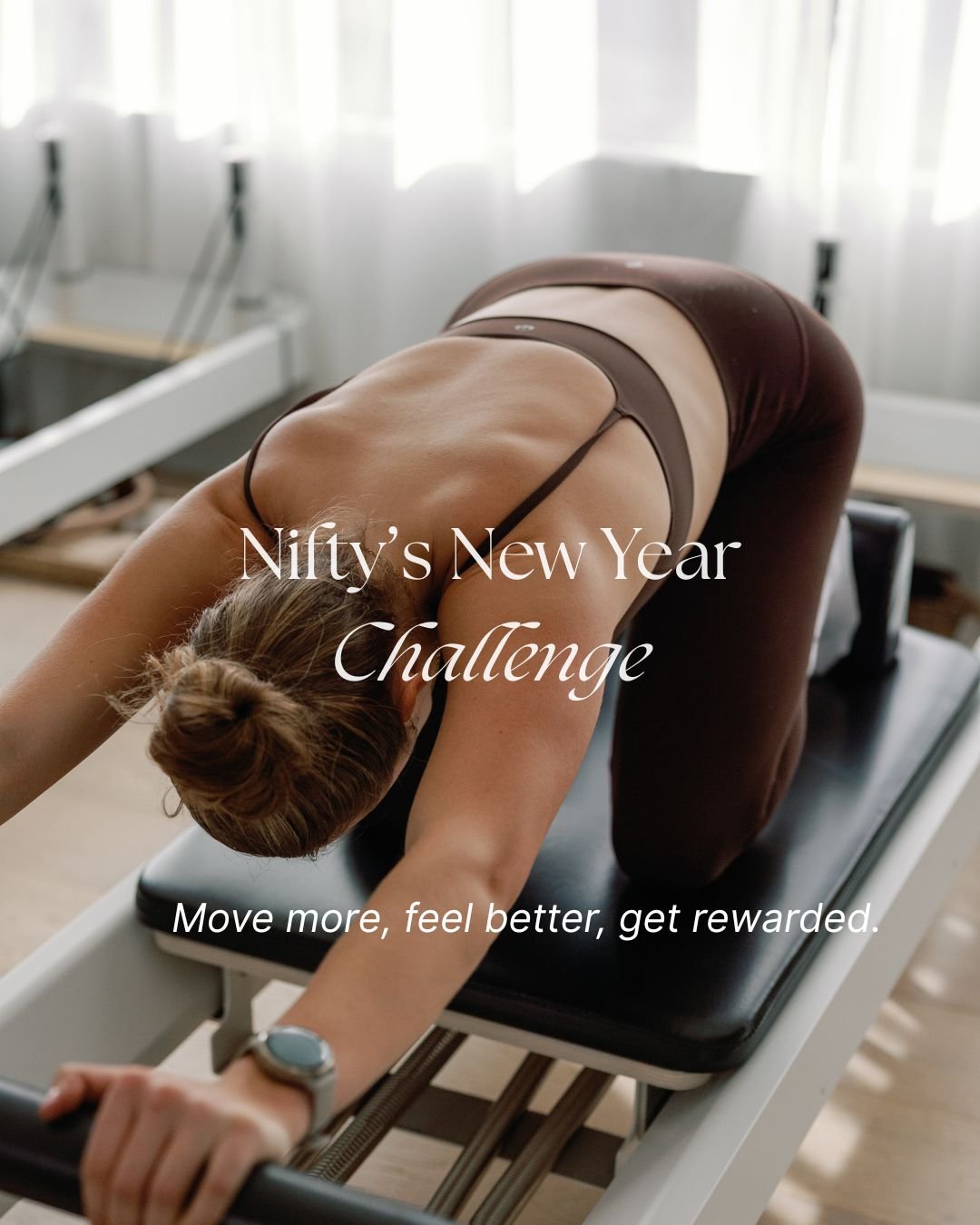 Nifty's first New Year Challenge is starting SOON!

Complete any 10 classes this month, and you&rsquo;ll earn a $30 account credit plus one entry toward an exclusive grand Pilates prize.

Want more movement AND chances to win? Every 5 additional clas