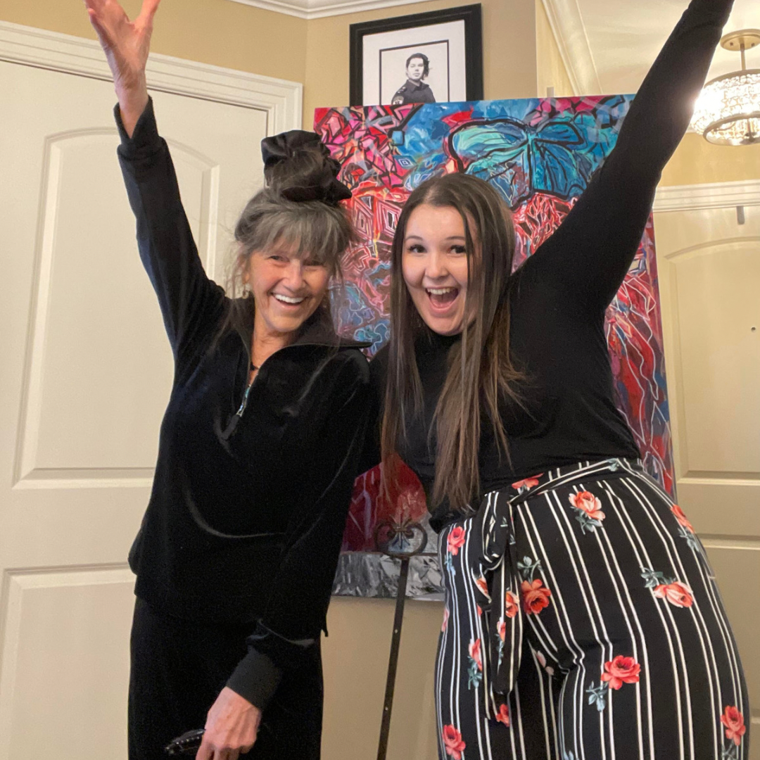 A photo with Sheila McPhee, local Fredericton Artist who had me help her with her social media strategy. 