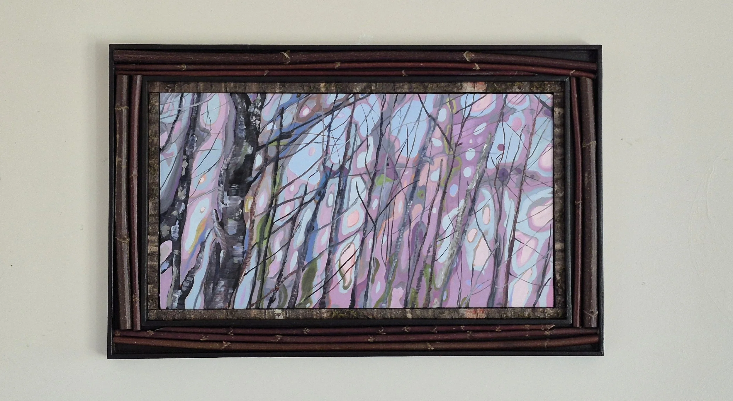 Winter Alders with Maple and Cherry rustic Frame