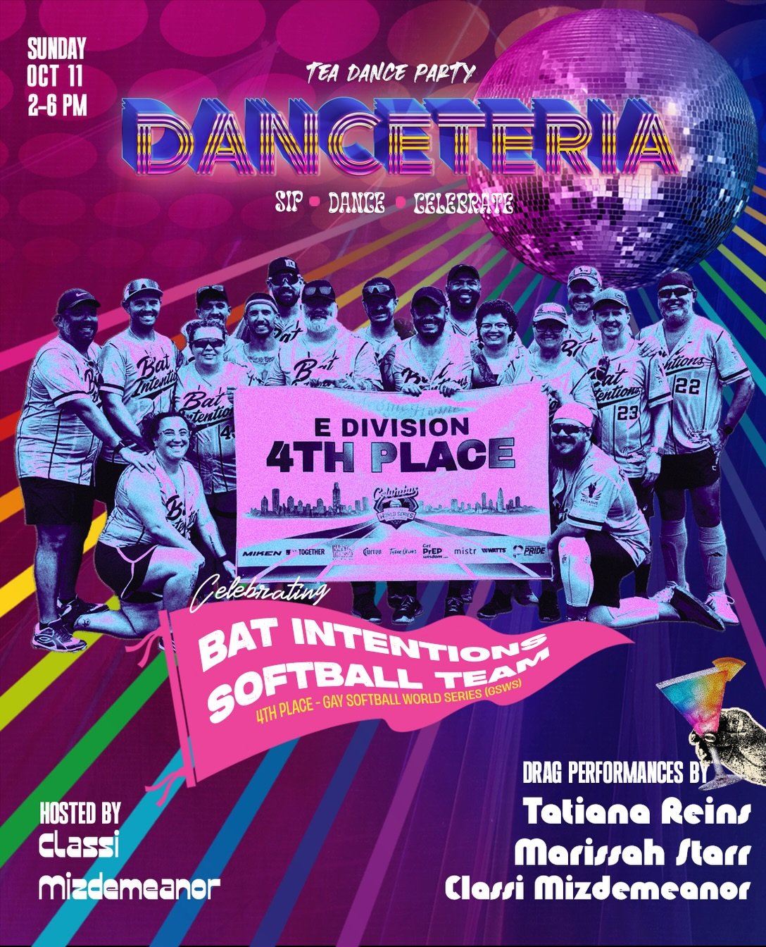 🪩 DANCETERIA: SIP &bull; DANCE &bull; CELEBRATE! 🪩

We&rsquo;re turning up the Sunday afternoon energy at ReView Lounge! Join us for an unforgettable Tea Dance Party as we celebrate the Bat Intentions Softball Team ⚾️ and their incredible 4th-place
