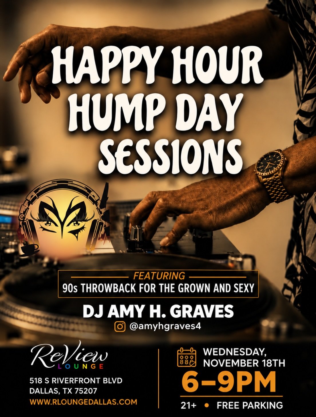 HAPPY HOUR HUMP DAY SESSIONS IS BACK! 🎶

We&rsquo;re bringing the vibes back this November with another edition of Happy Hour Hump Day Sessions at ReView Lounge!

Each month, we&rsquo;re featuring a different DJ bringing their own sound, style, and 
