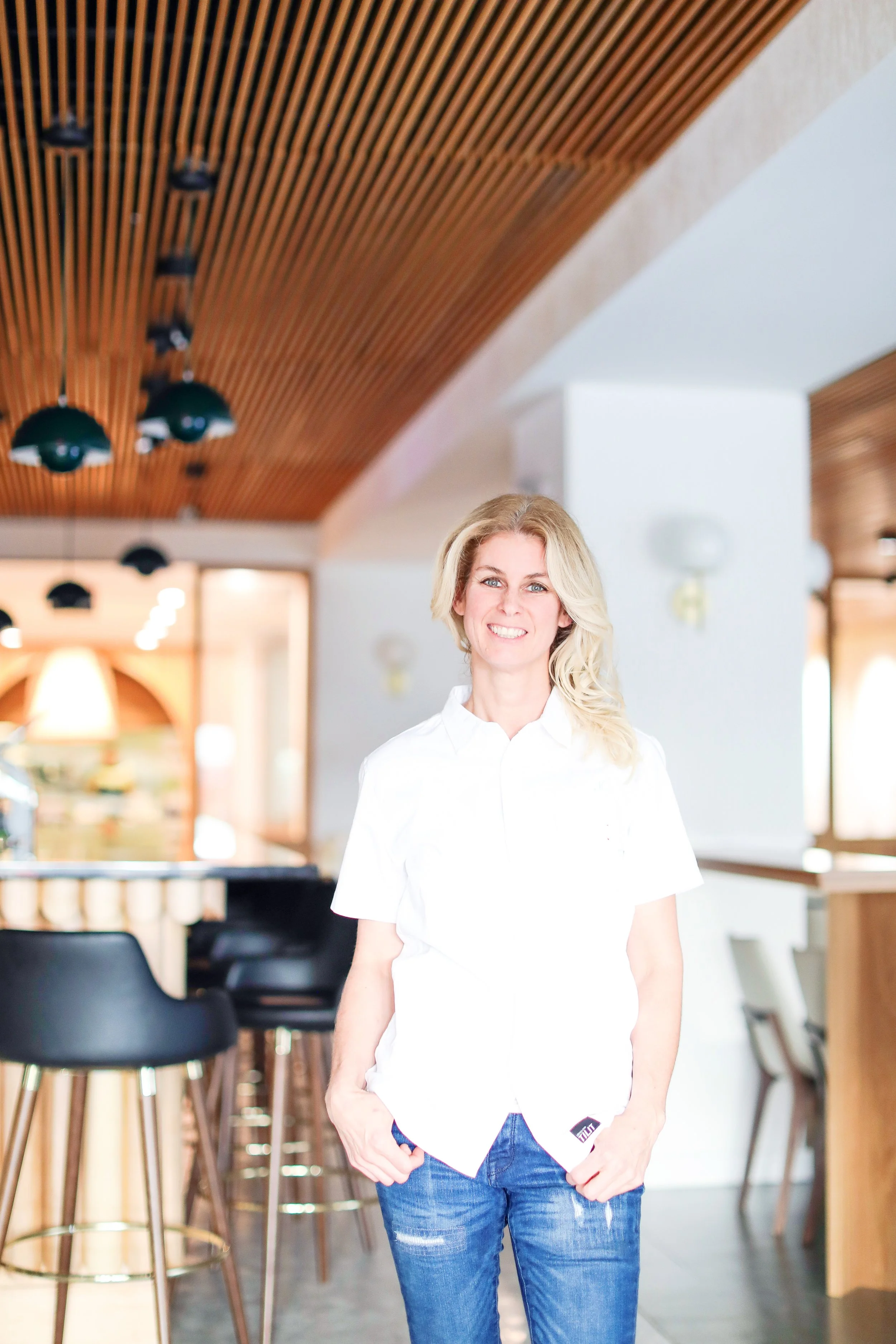 Chef Jen Carroll at her restaurant.JPG
