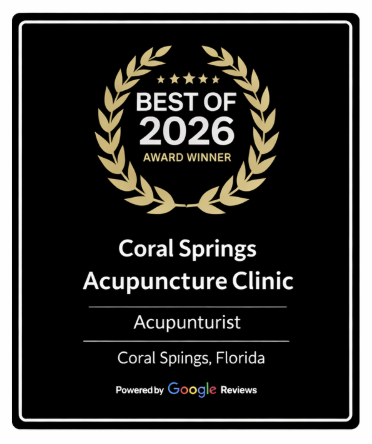 Best Acupuncturist 2026 Award Winner — Coral Springs Acupuncture Clinic — Powered by Google Reviews
