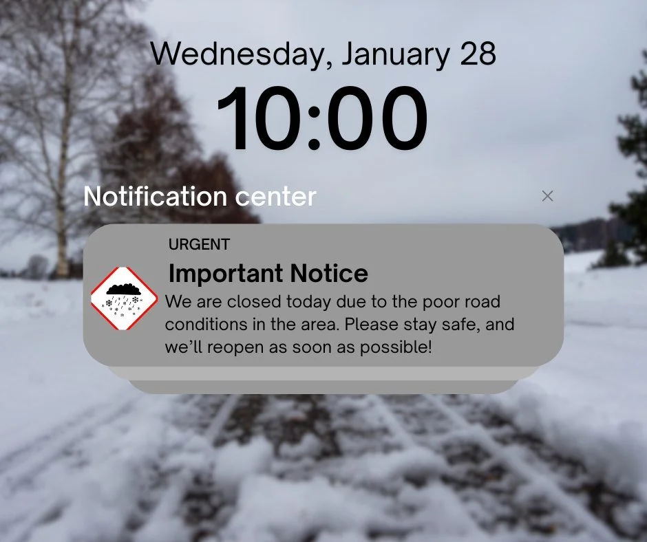 Hopefully, tomorrow we will be able to open for a little while!