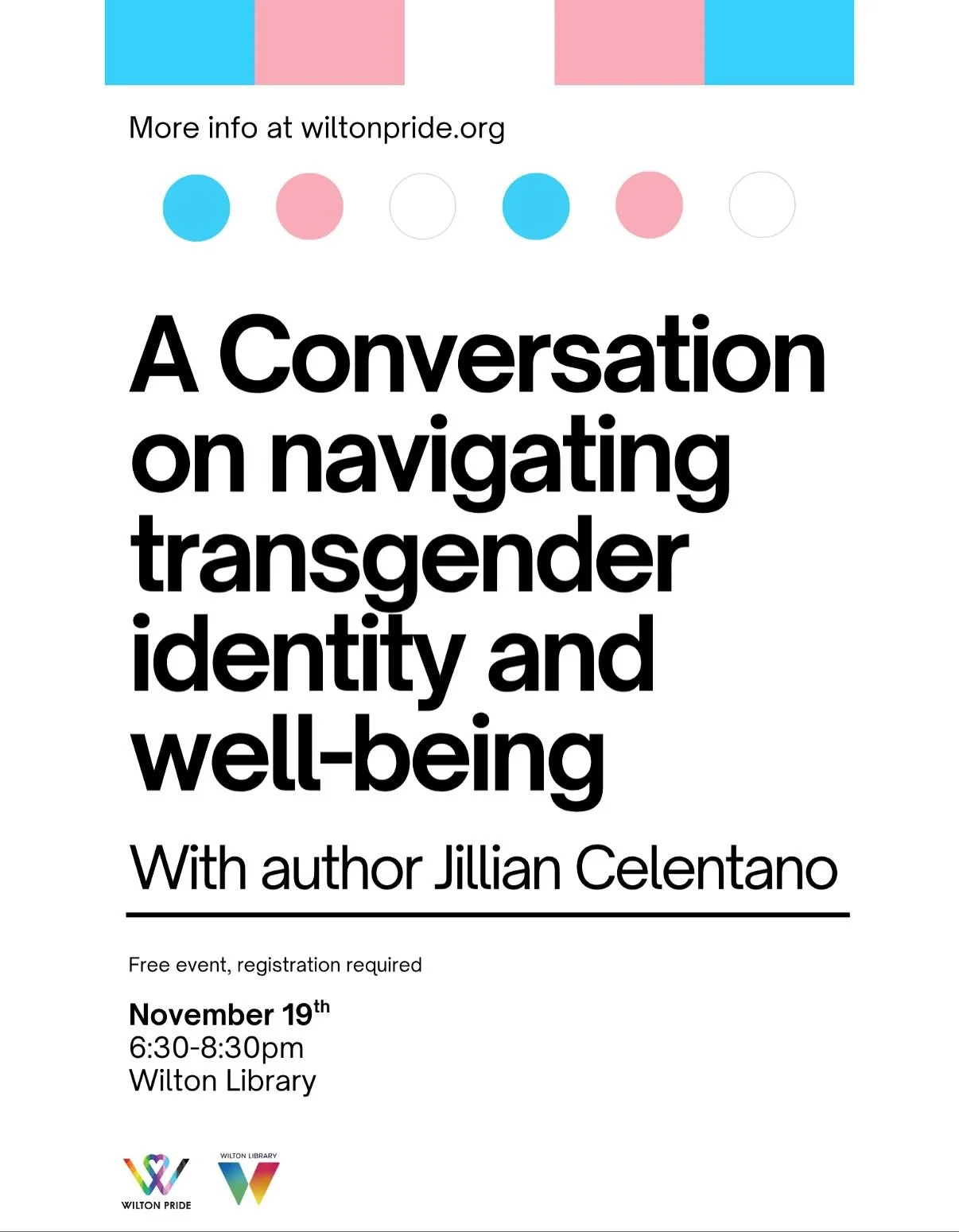 🏳️&zwj;⚧️ Reminder! Join us for a special evening with author Jillian Celentano in recognition of Transgender Awareness Month 🌈

Hear Jillian share her powerful lived experiences as a transgender woman and gain a deeper understanding of the trans j