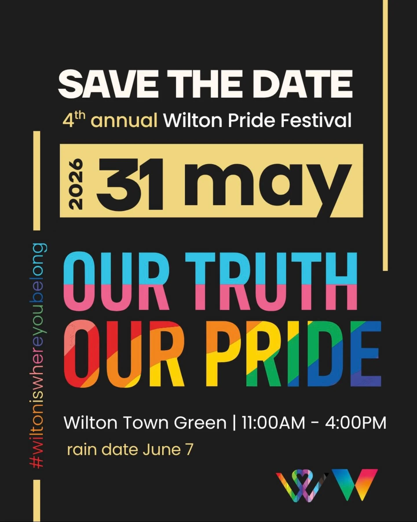 🌈 Save the Date 🌈
Wilton Pride Festival: Our Truth, Our Pride

Come as you are. Celebrate who you are.
We can&rsquo;t wait to see you there !

@wiltonlibrary_ct #wiltonpride #wiltonct #prideevents #pride2026 #lgbtqia