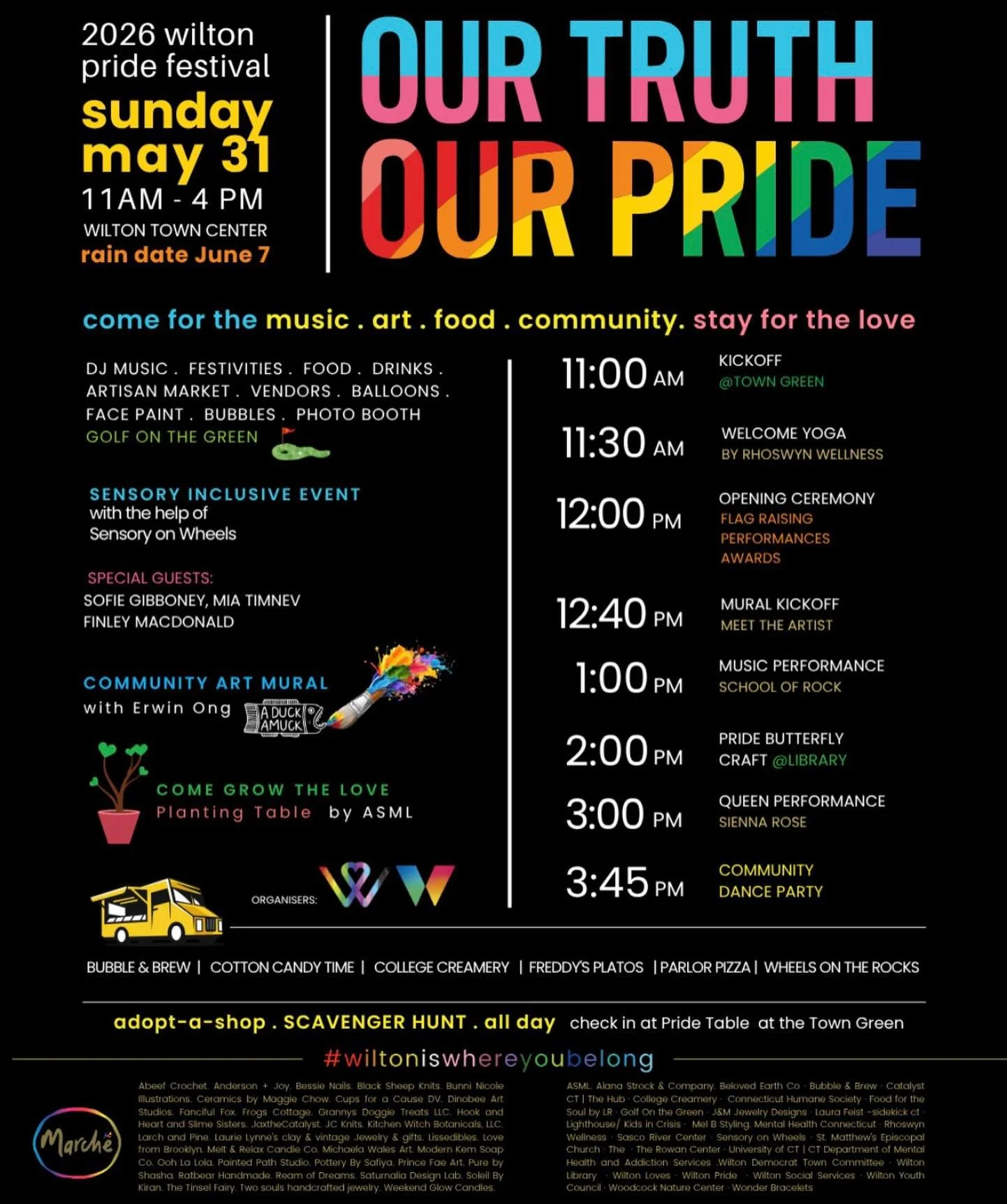 🌈 TOMORROW IS THE DAY! 🌈

Join us at Town Green from 11&ndash;4 for a day filled with community, joy, music, vendors, food, art, and connection. Pride is a celebration, but it&rsquo;s also a reminder that visibility matters and that love belongs ev