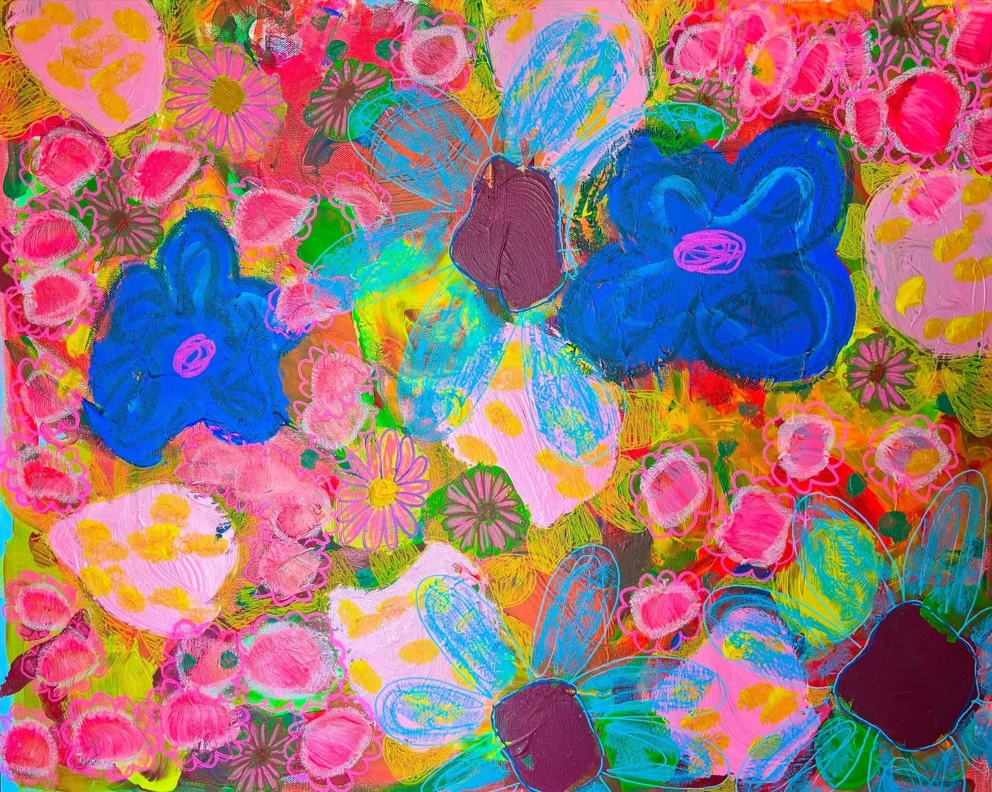 Cooking up something bright, beautiful &amp; floral!!! 🪴🌸🪷🌼🎨

Took an old painting I knew wasn&rsquo;t quite right, took some focus adaptogens &amp; went to work! Not only do I love pushing thru to the other side of an idea, but now my mental he