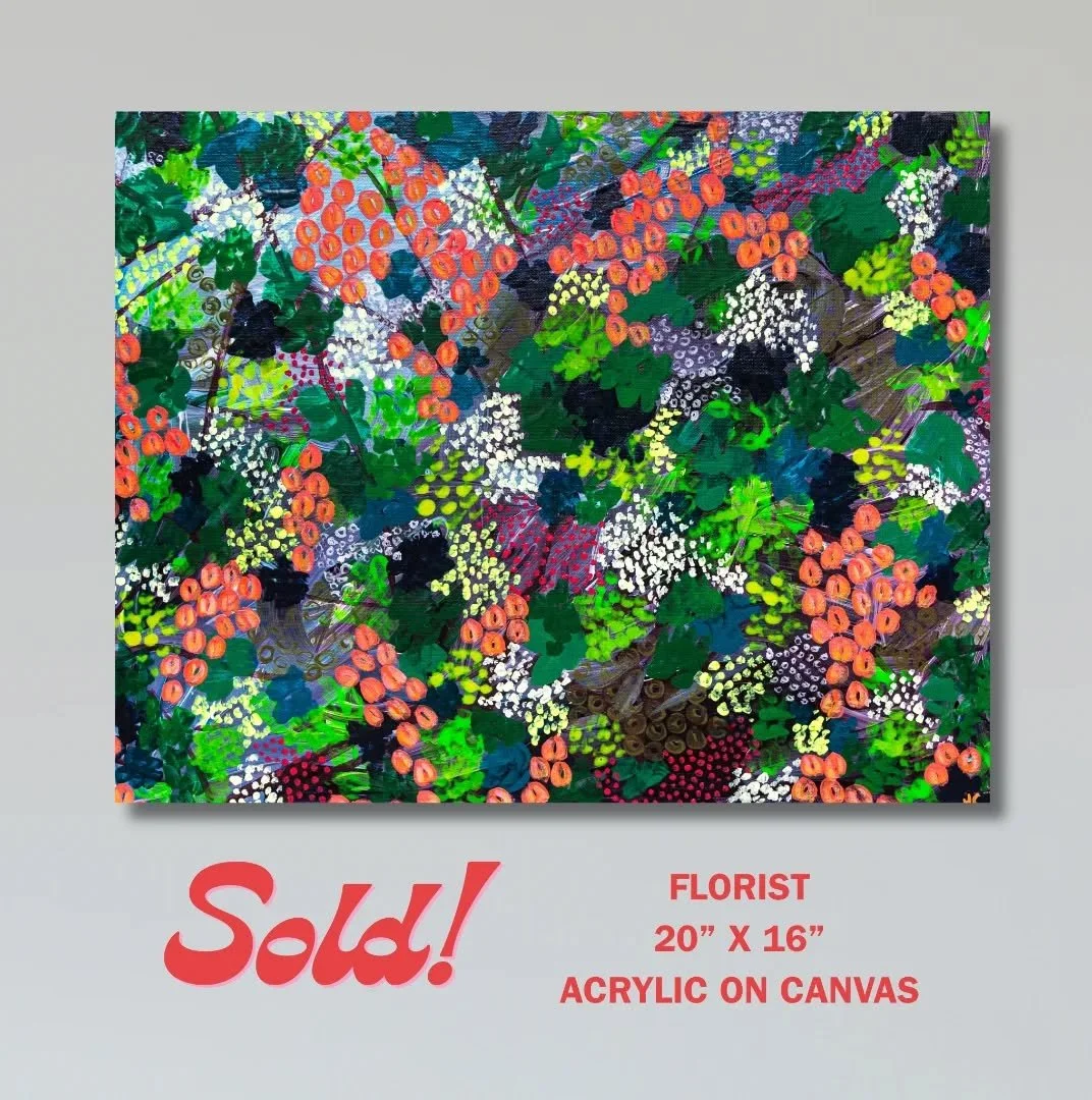 🔴 SOLD! 

Florist
20&rdquo; x 16&rdquo; x 1
Acrylic on canvas

So so stoked! This piece is so special. I'm so happy a wonderful collector can enjoy it as much as I have 🥹✨️

If you want to learn how to paint flowers like this, don't forget to sign 