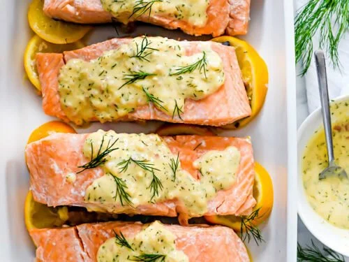 Poached Salmon with Dill Sauce (GF)