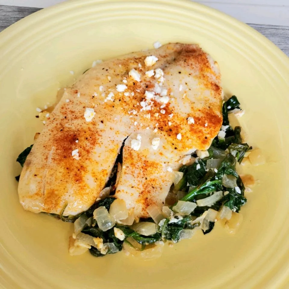 Tilapia Florentine with Spinach