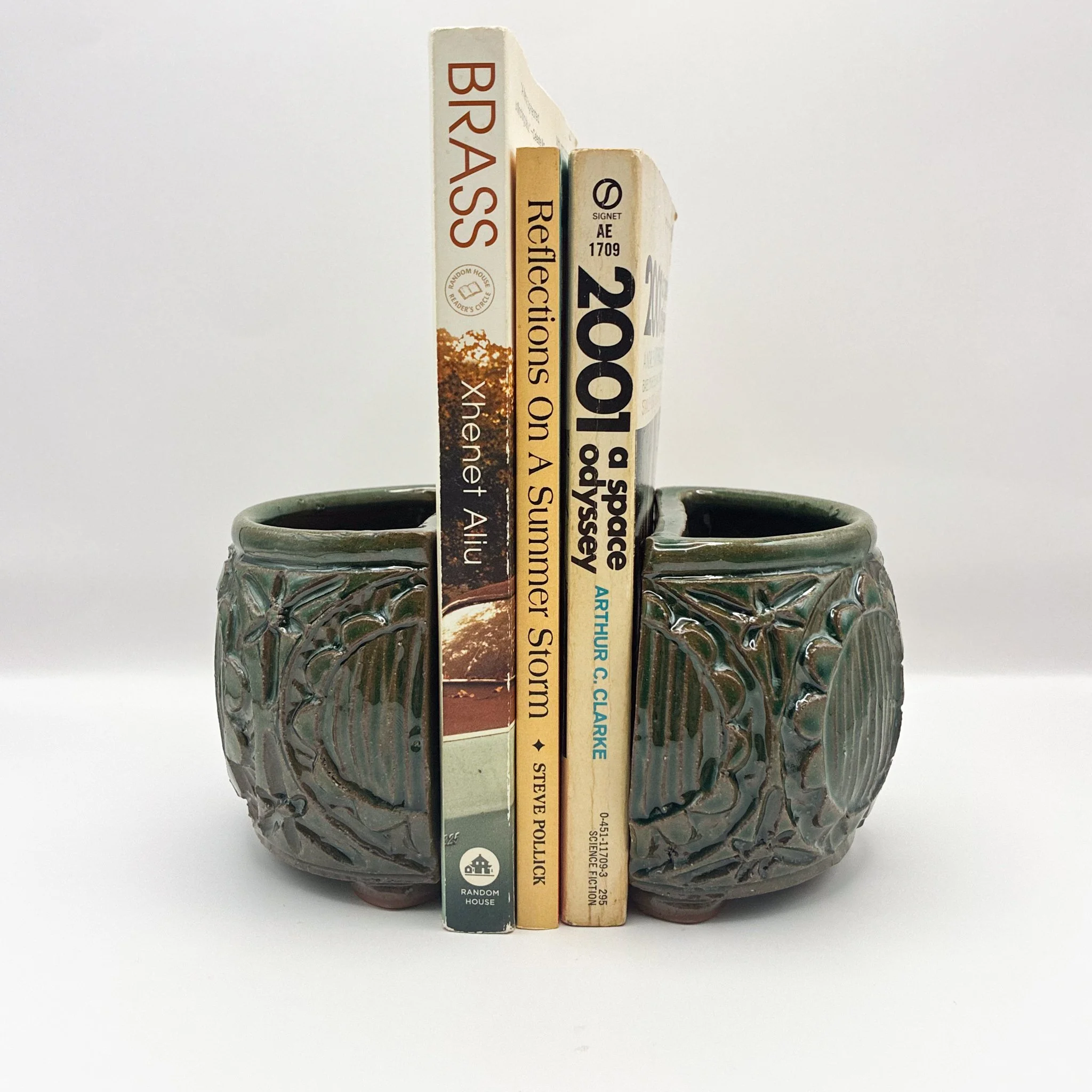 Carved Bookend Planters