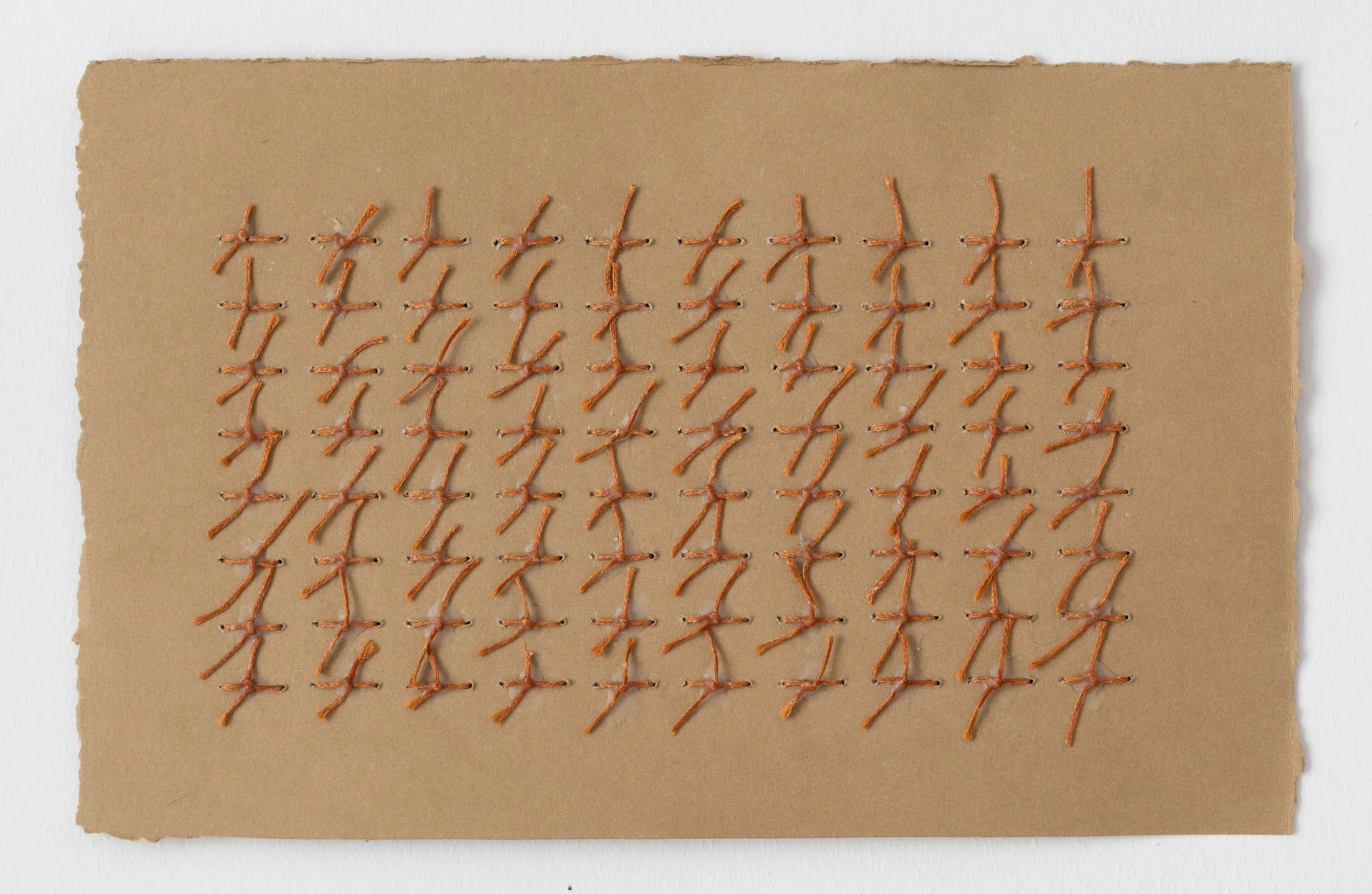 Negra, waxed thread, adhesive through paper, 6.7 × 10.5 in., 2025