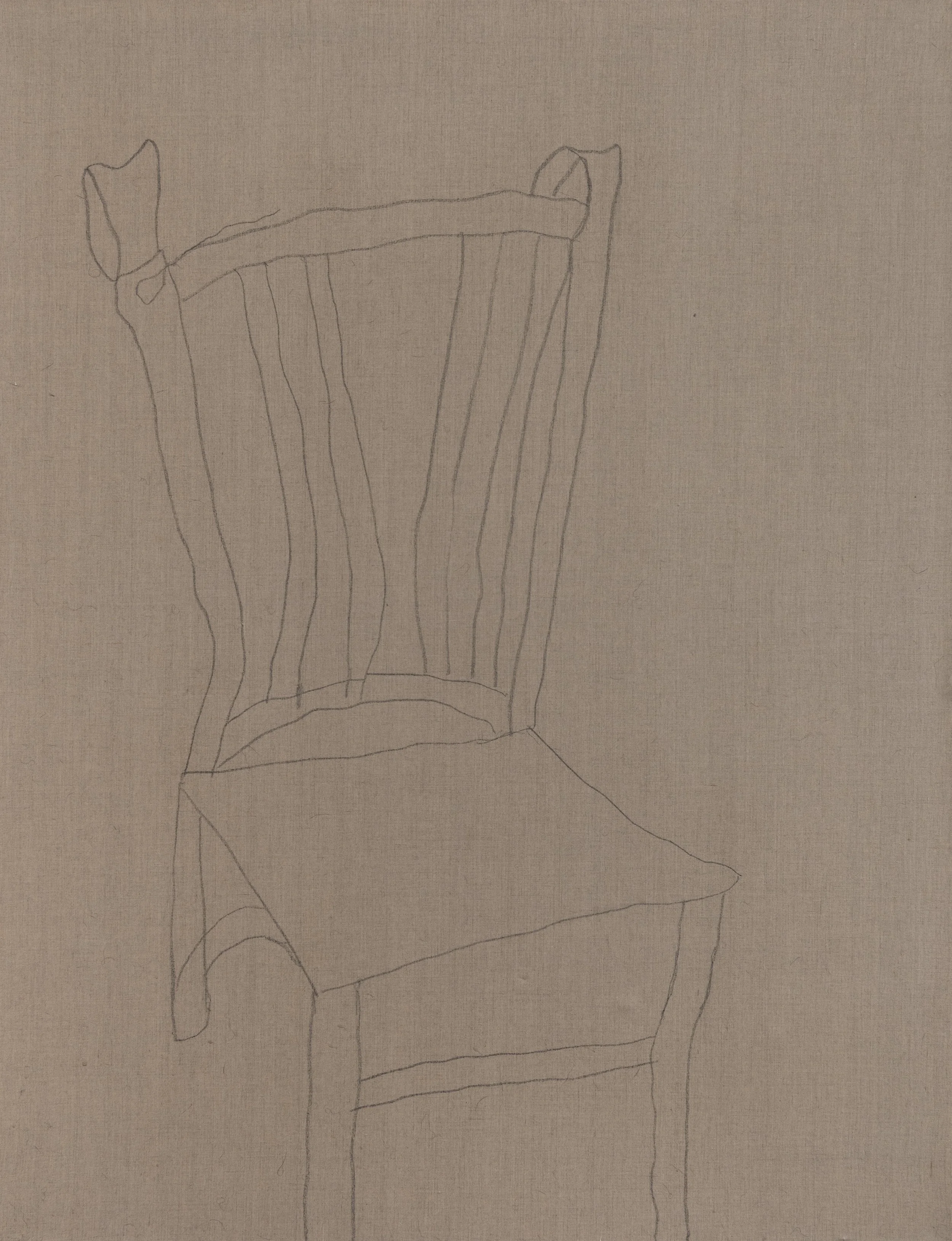 Pipo’s Chair Interlude, pencil on linen, 44 × 34 in., 2022