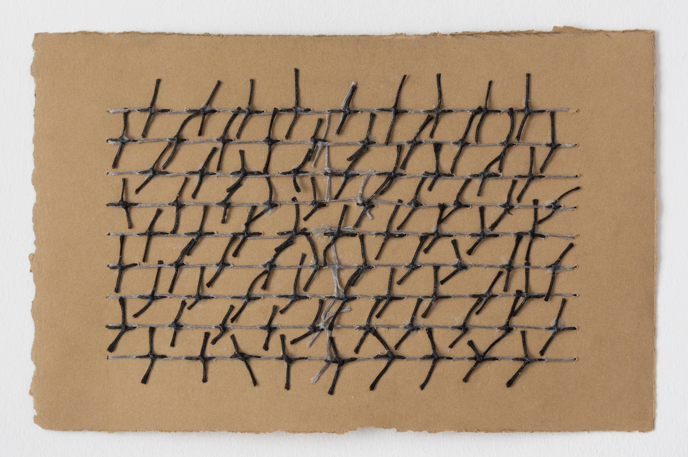 Negro, waxed thread, adhesive through paper, 6.7 × 10.5 in., 2025